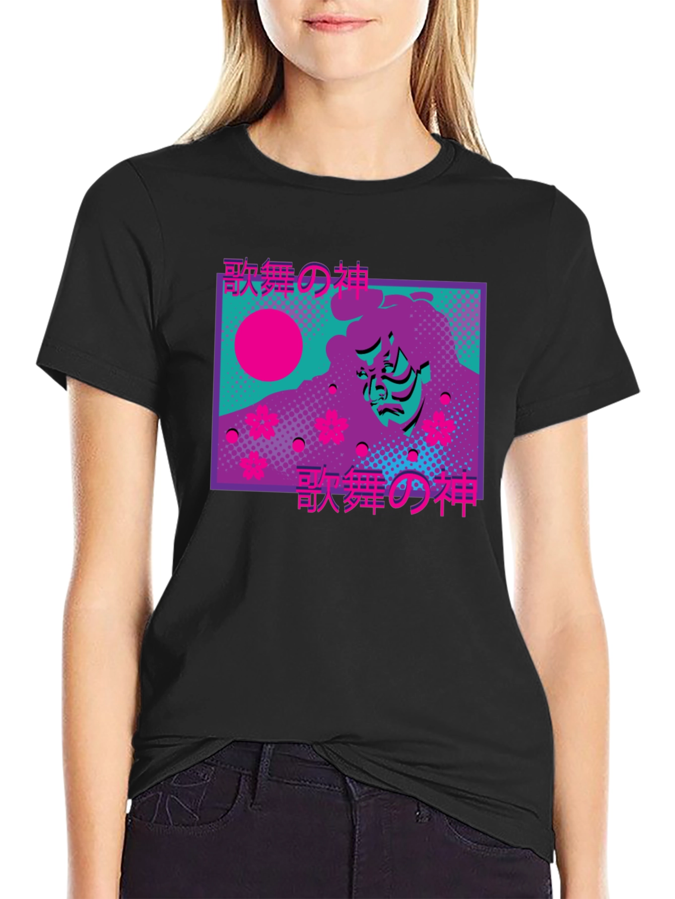 Japanese Kabuki God T-Shirt Vaporwave Aesthetic Tee