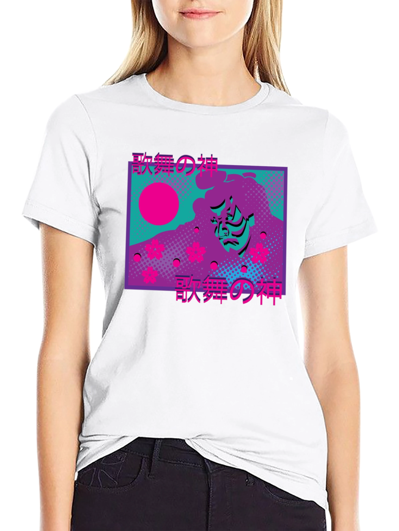 Japanese Kabuki God T-Shirt Vaporwave Aesthetic Tee