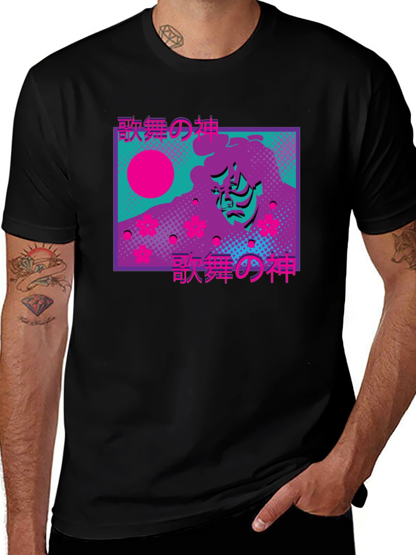 Japanese Kabuki God T-Shirt Vaporwave Aesthetic Tee