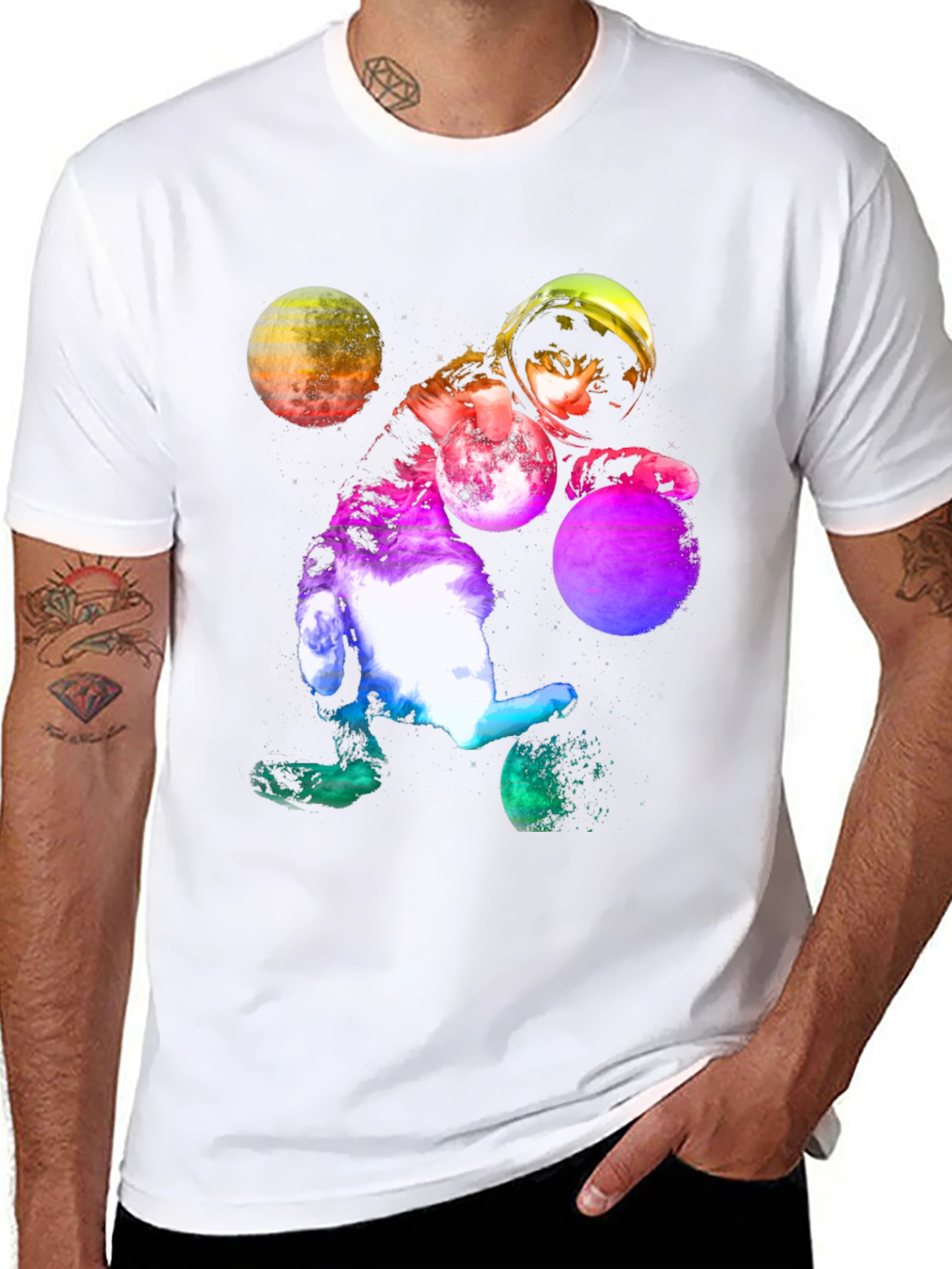 Cosmic Cat Astronaut T-Shirt - Space Kitten Tee