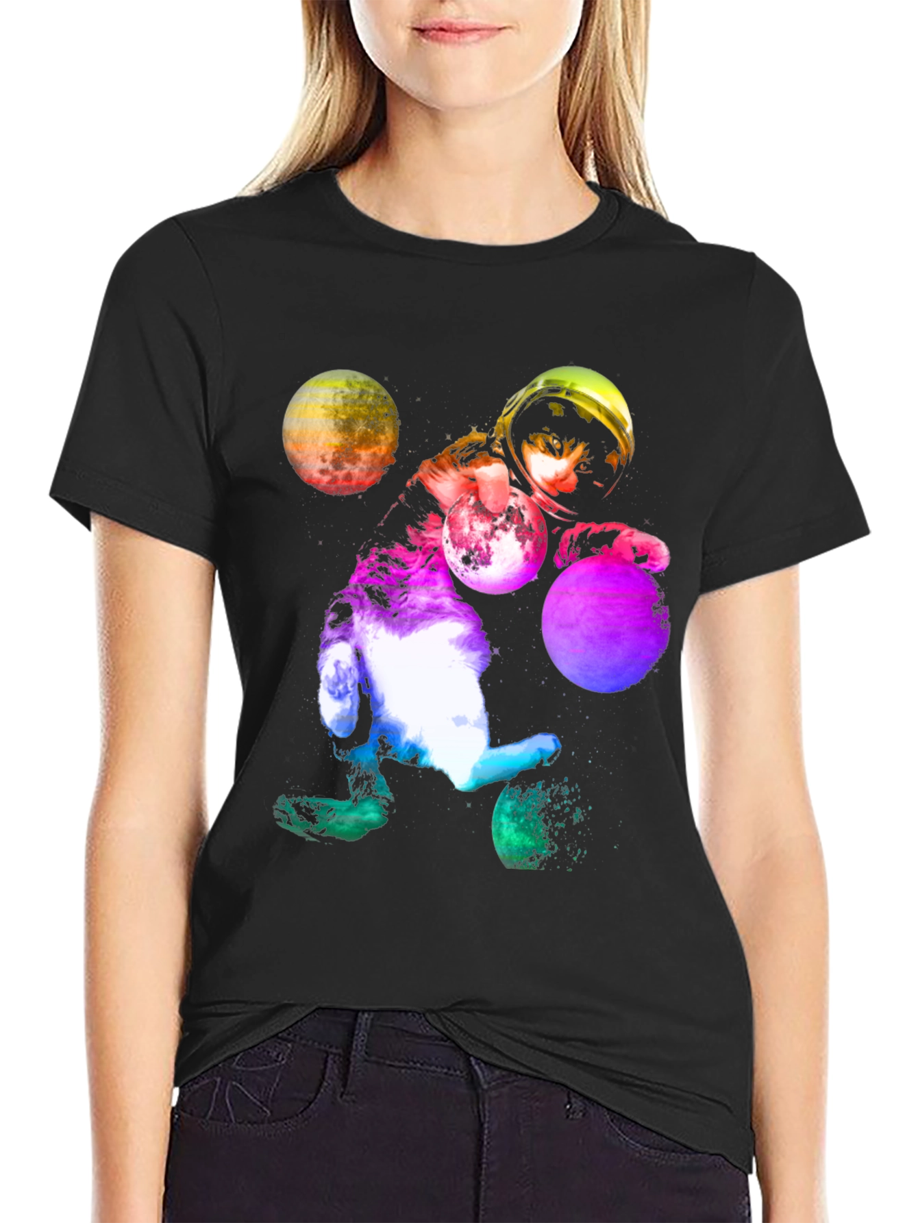 Cosmic Cat Astronaut T-Shirt - Space Kitten Tee