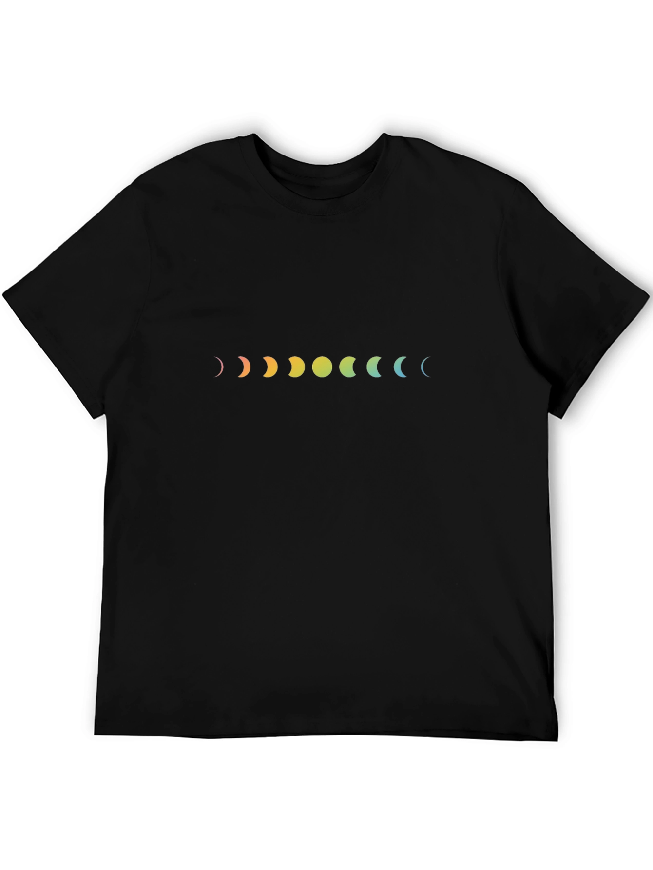 Rainbow Moon Phases Black T-Shirt