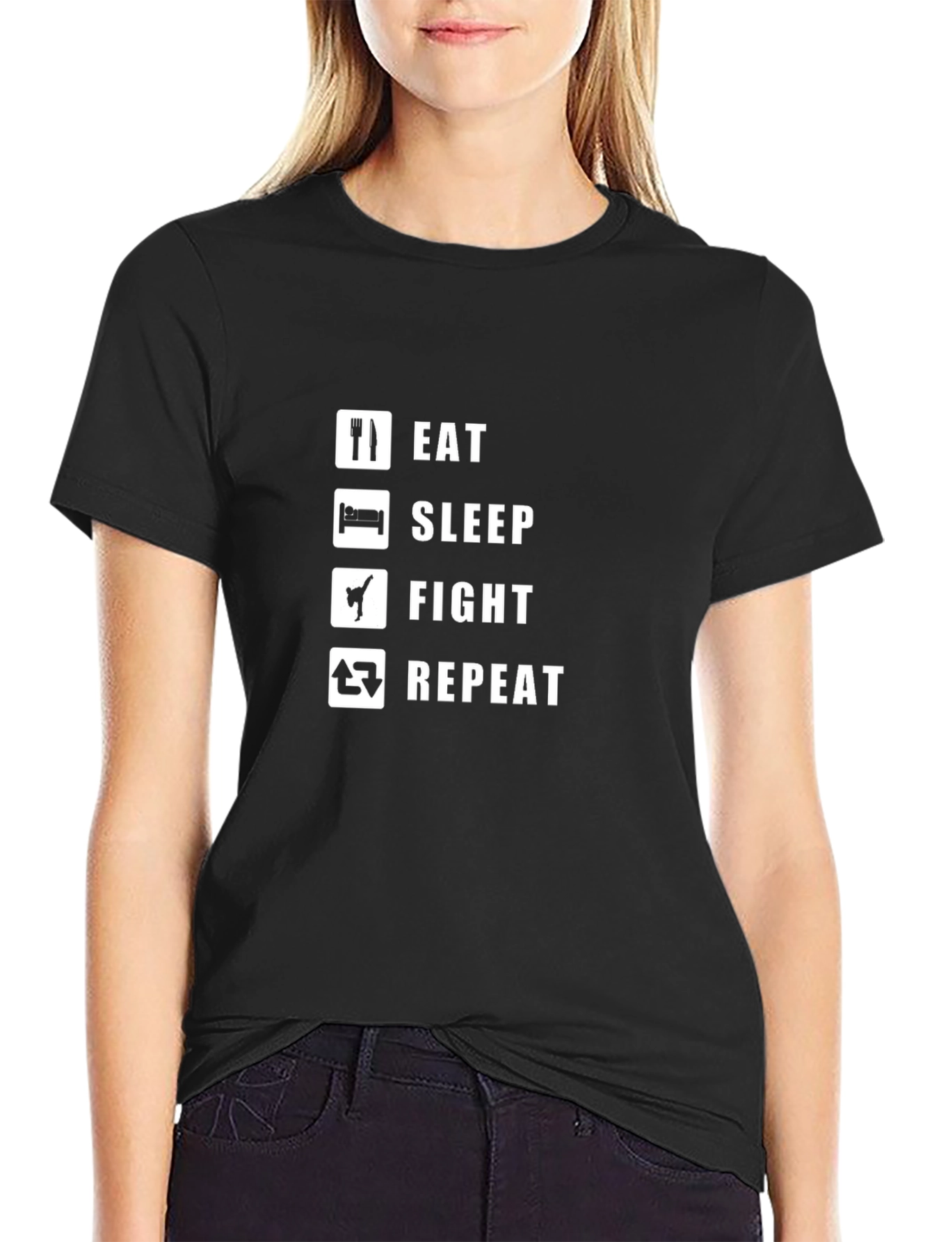 Eat Sleep Fight Repeat T-Shirt
