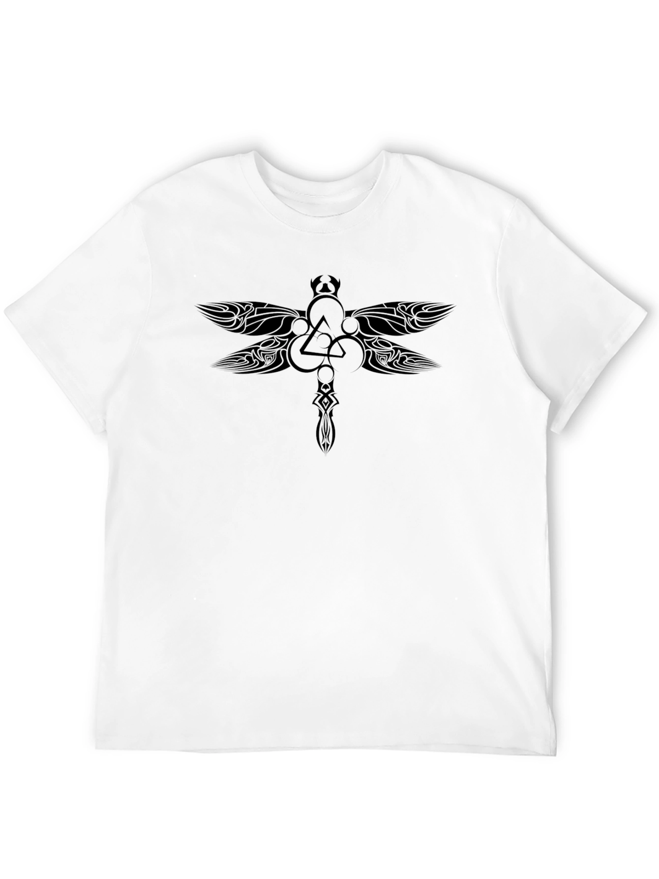 Mens Black Graphic Dragonfly Tee