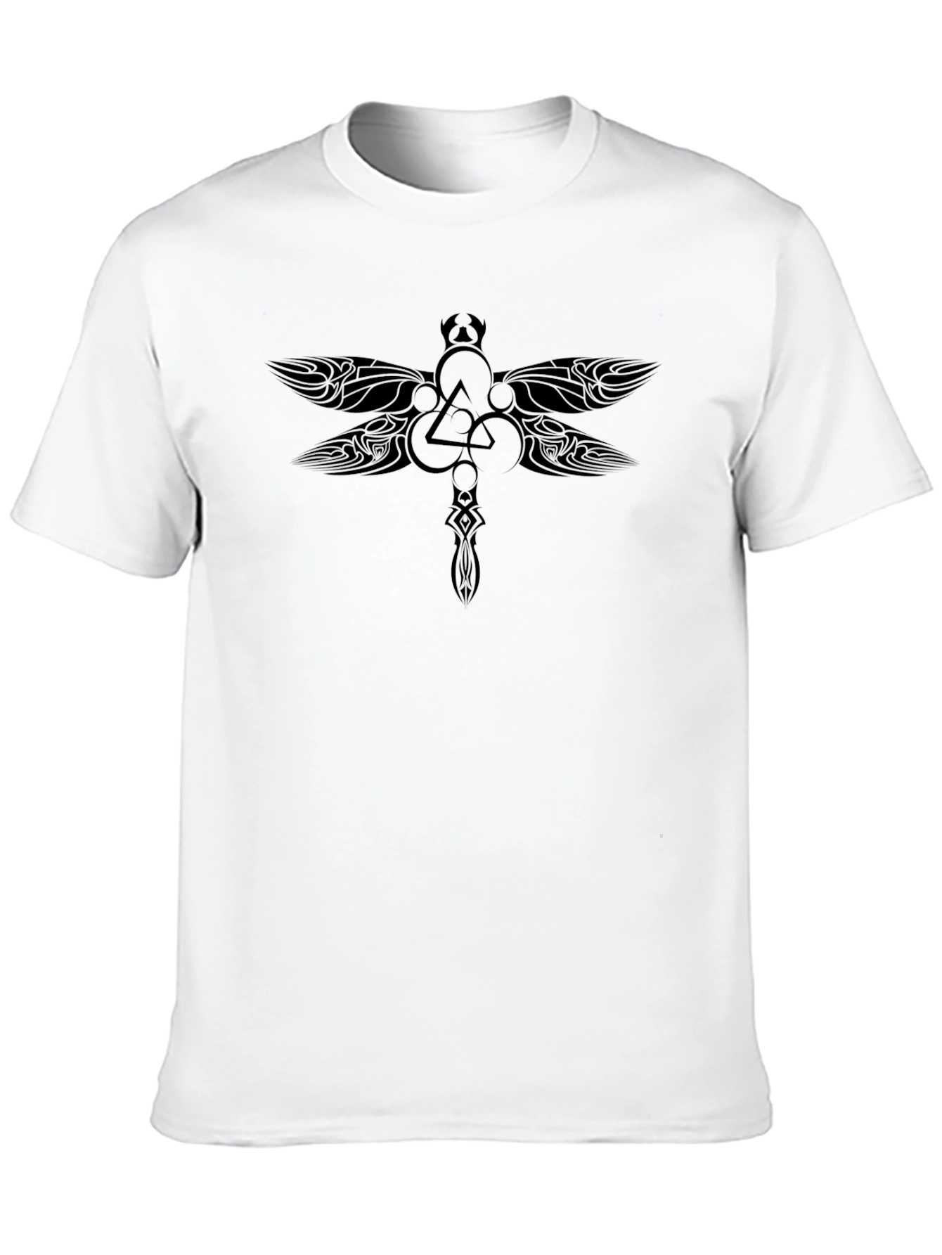 Mens Black Graphic Dragonfly Tee