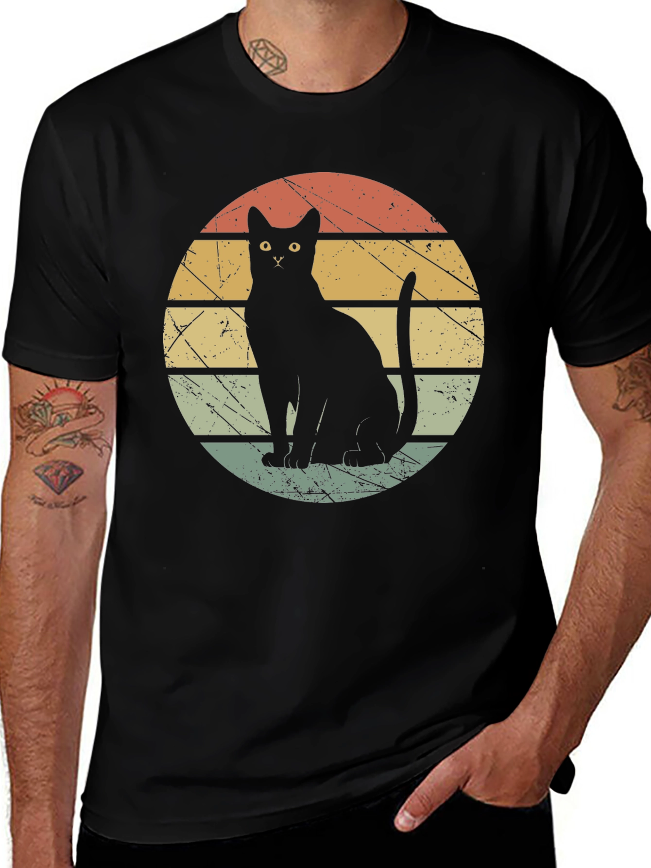 Retro Black Cat T-Shirt