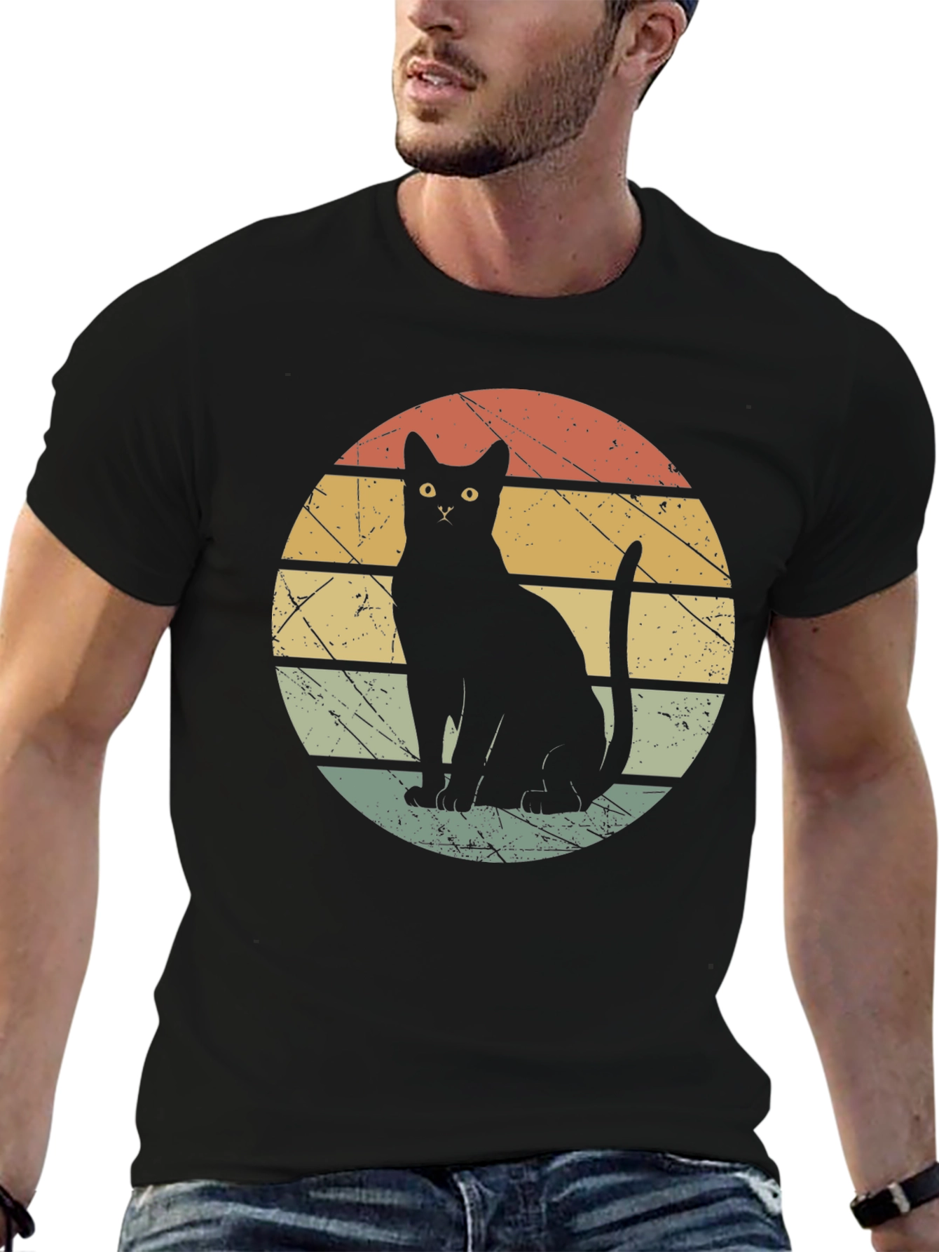 Retro Black Cat T-Shirt