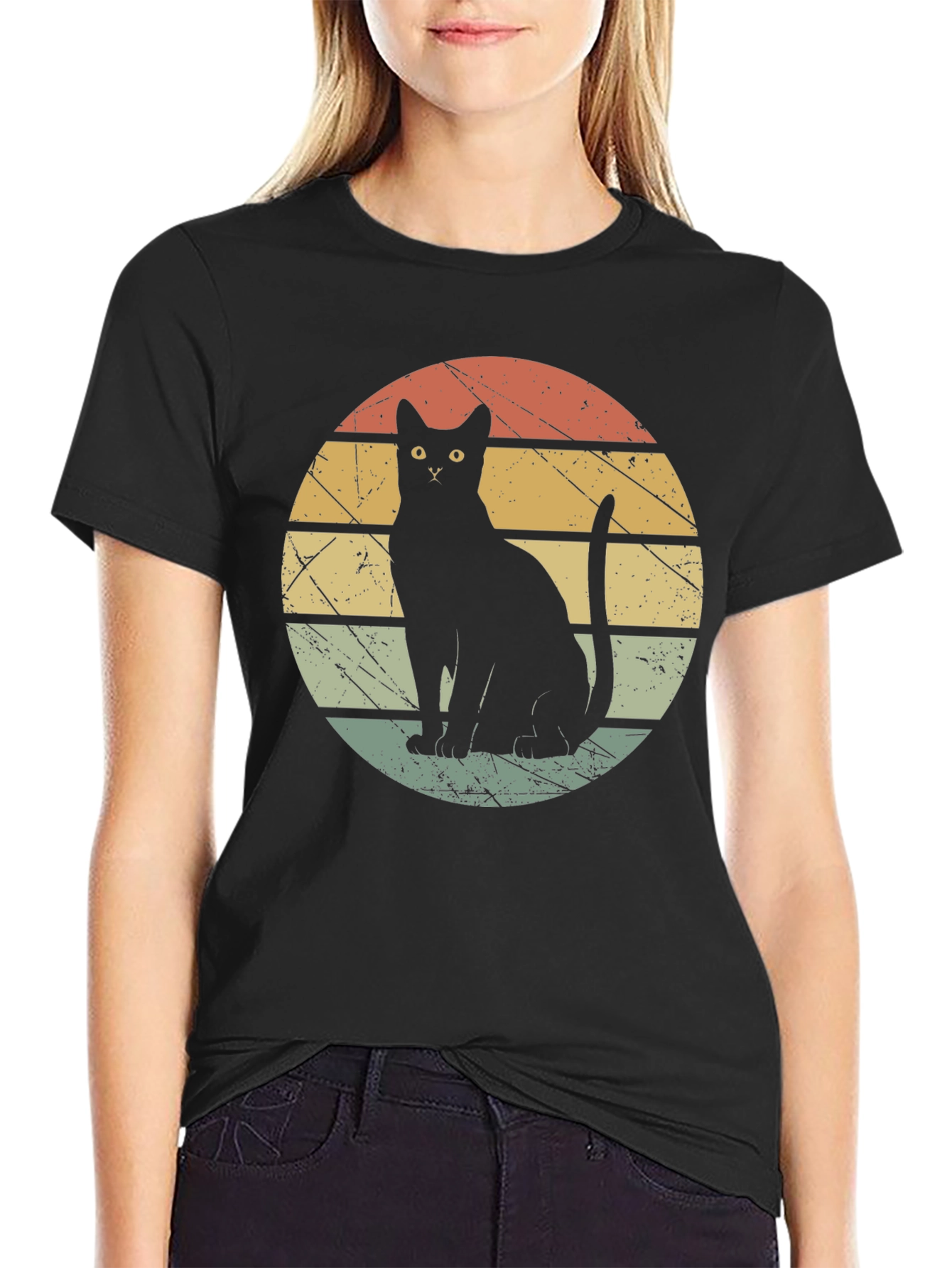 Retro Black Cat T-Shirt