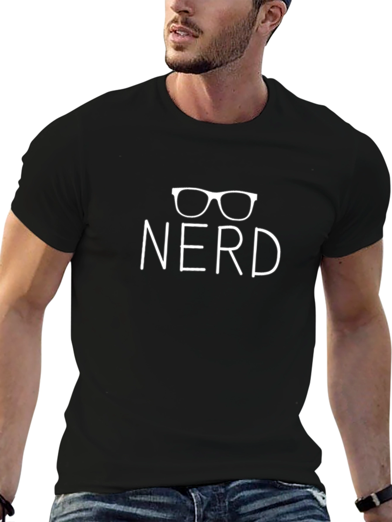 Nerd Glasses Graphic Black T-Shirt