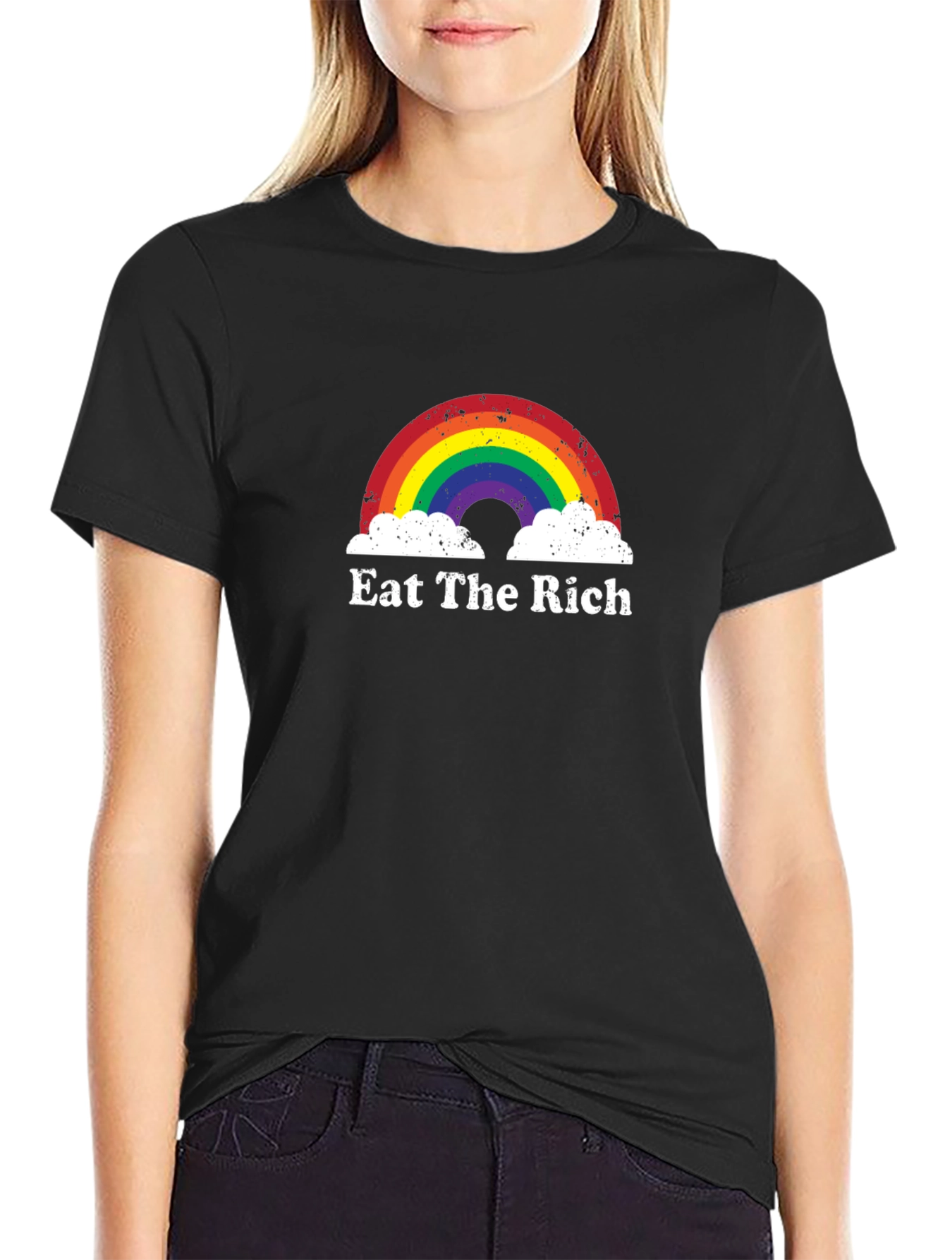 Eat The Rich Rainbow Graphic T-Shirt