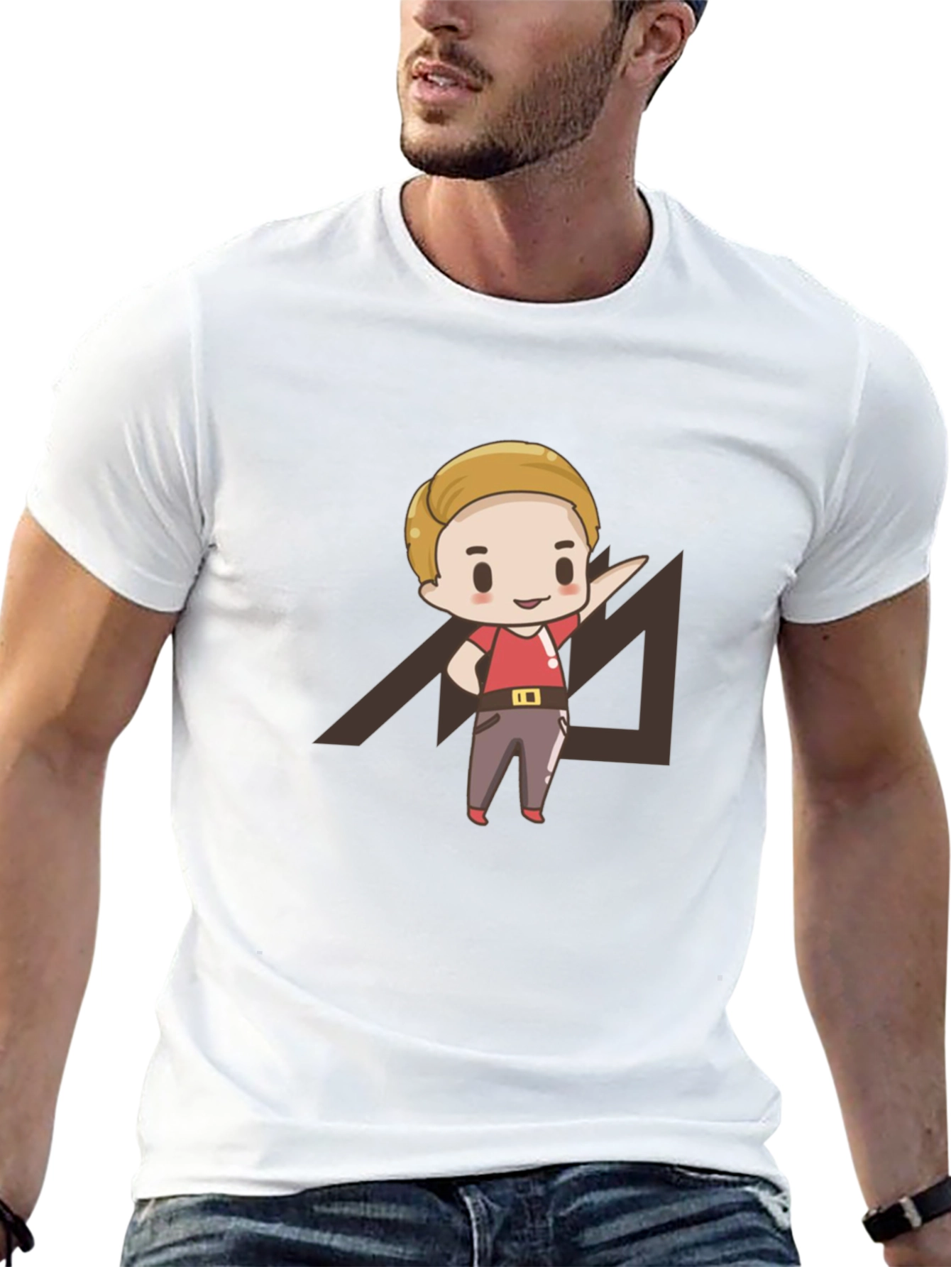 Cartoon Graphic Print Black T-Shirt