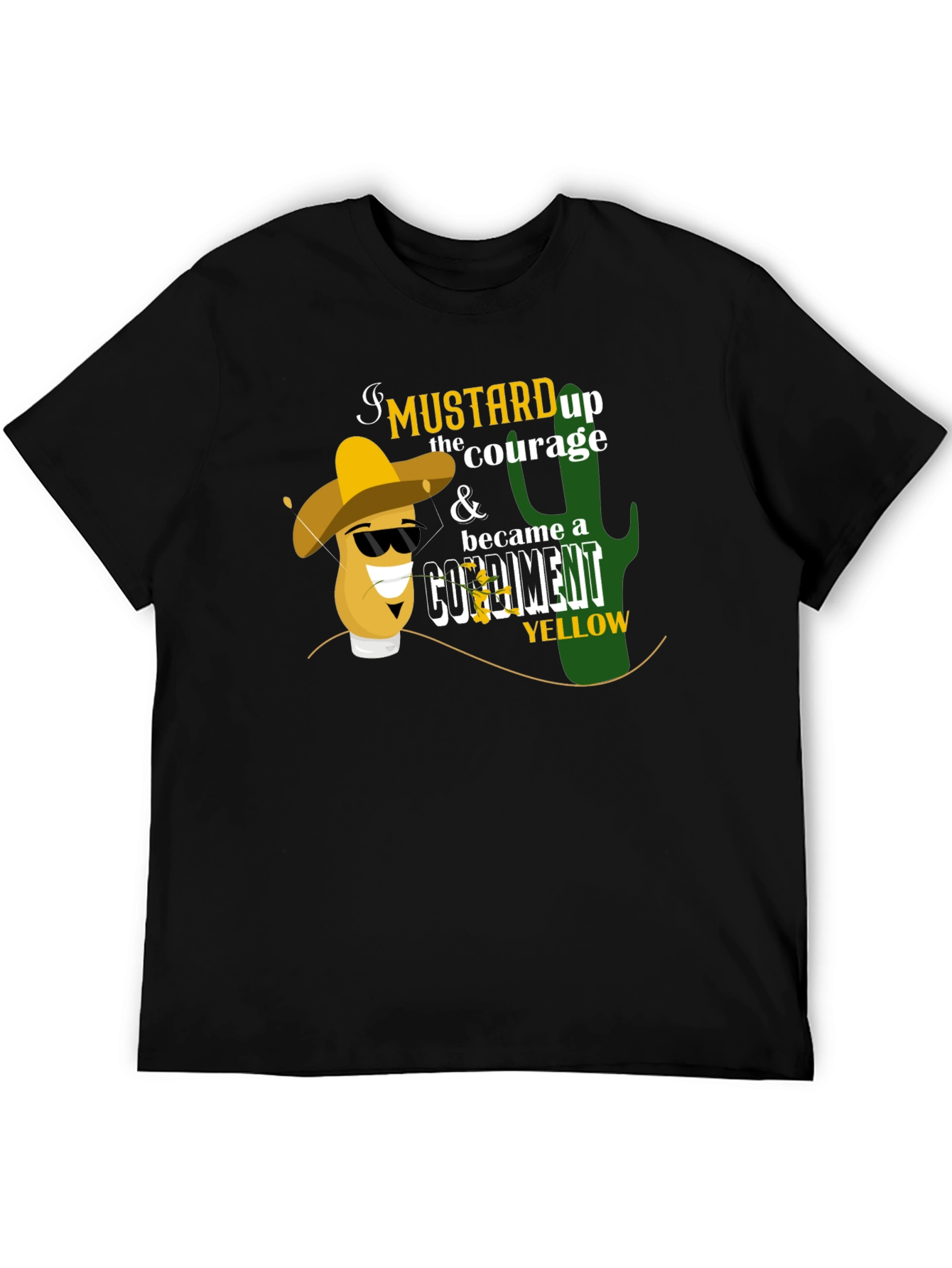 Mustard Courage Black T-Shirt