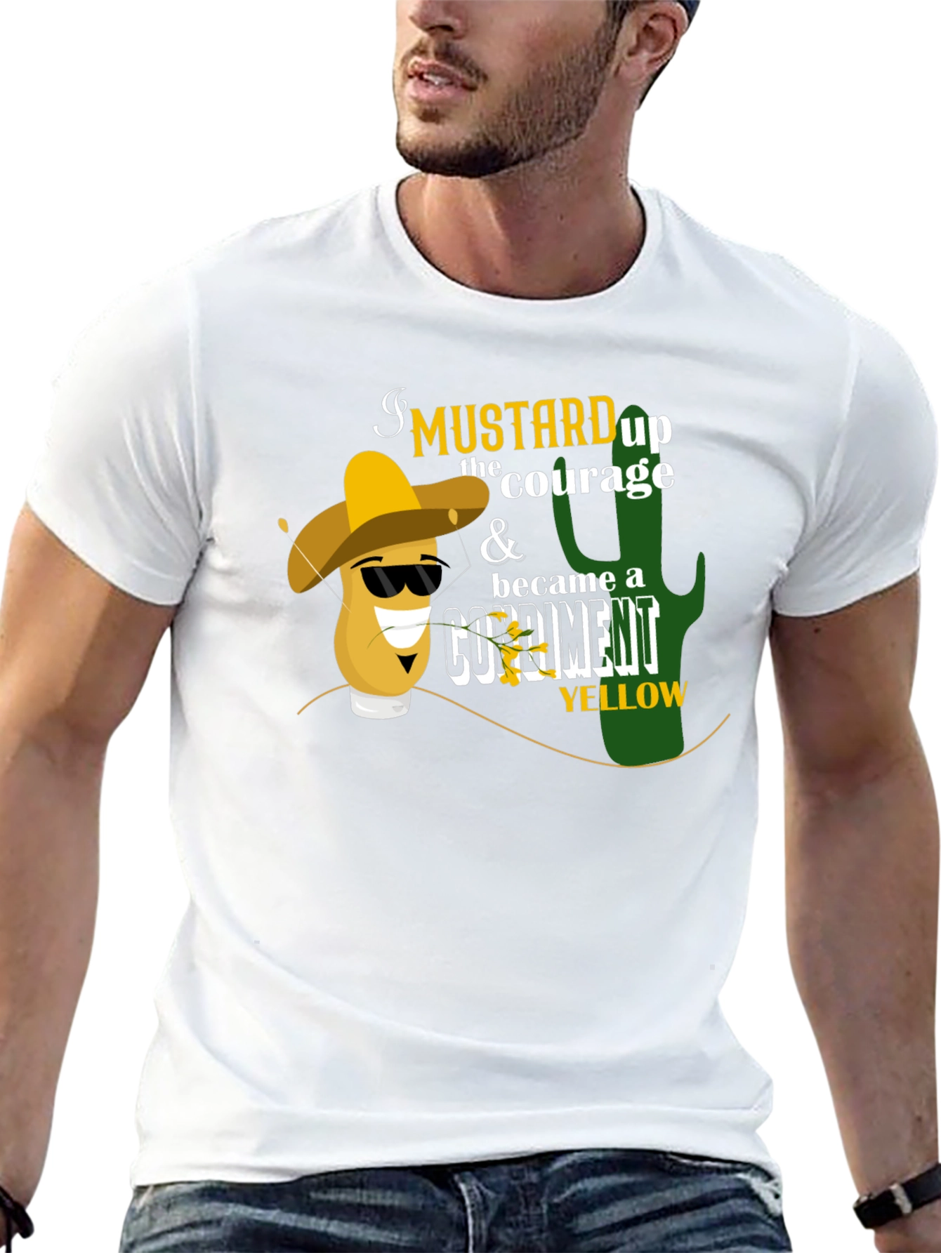 Mustard Courage Black T-Shirt