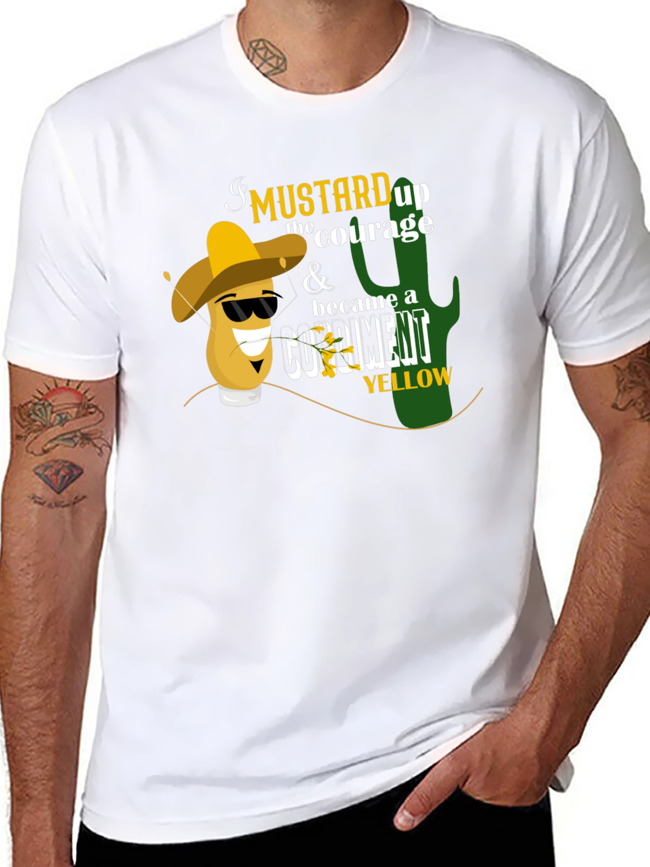 Mustard Courage Black T-Shirt