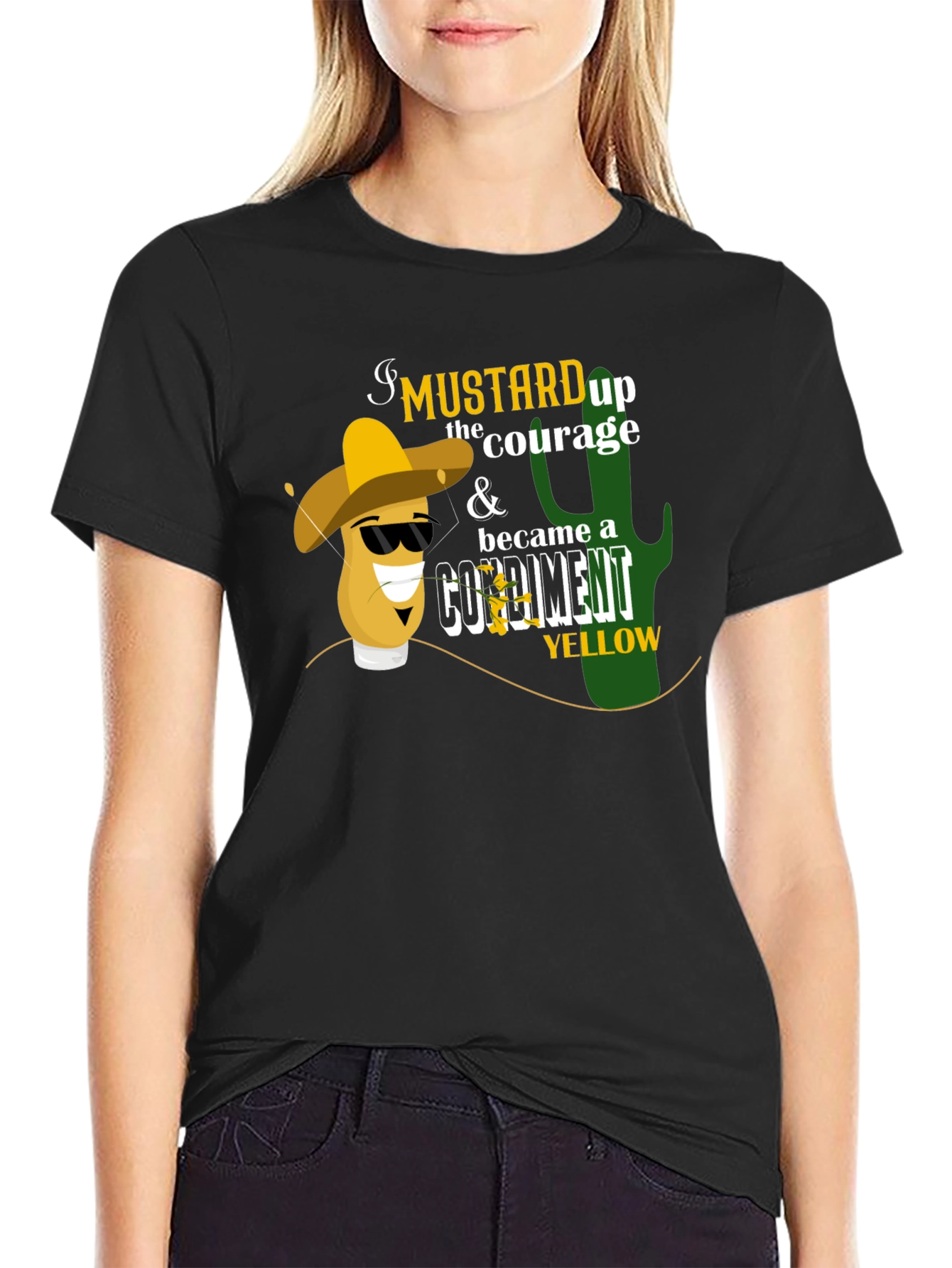 Mustard Courage Black T-Shirt