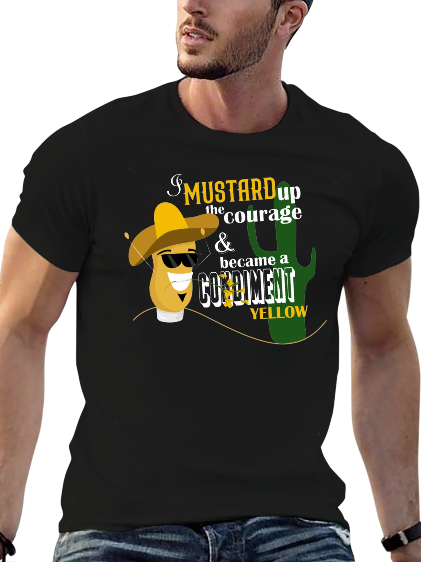 Mustard Courage Black T-Shirt