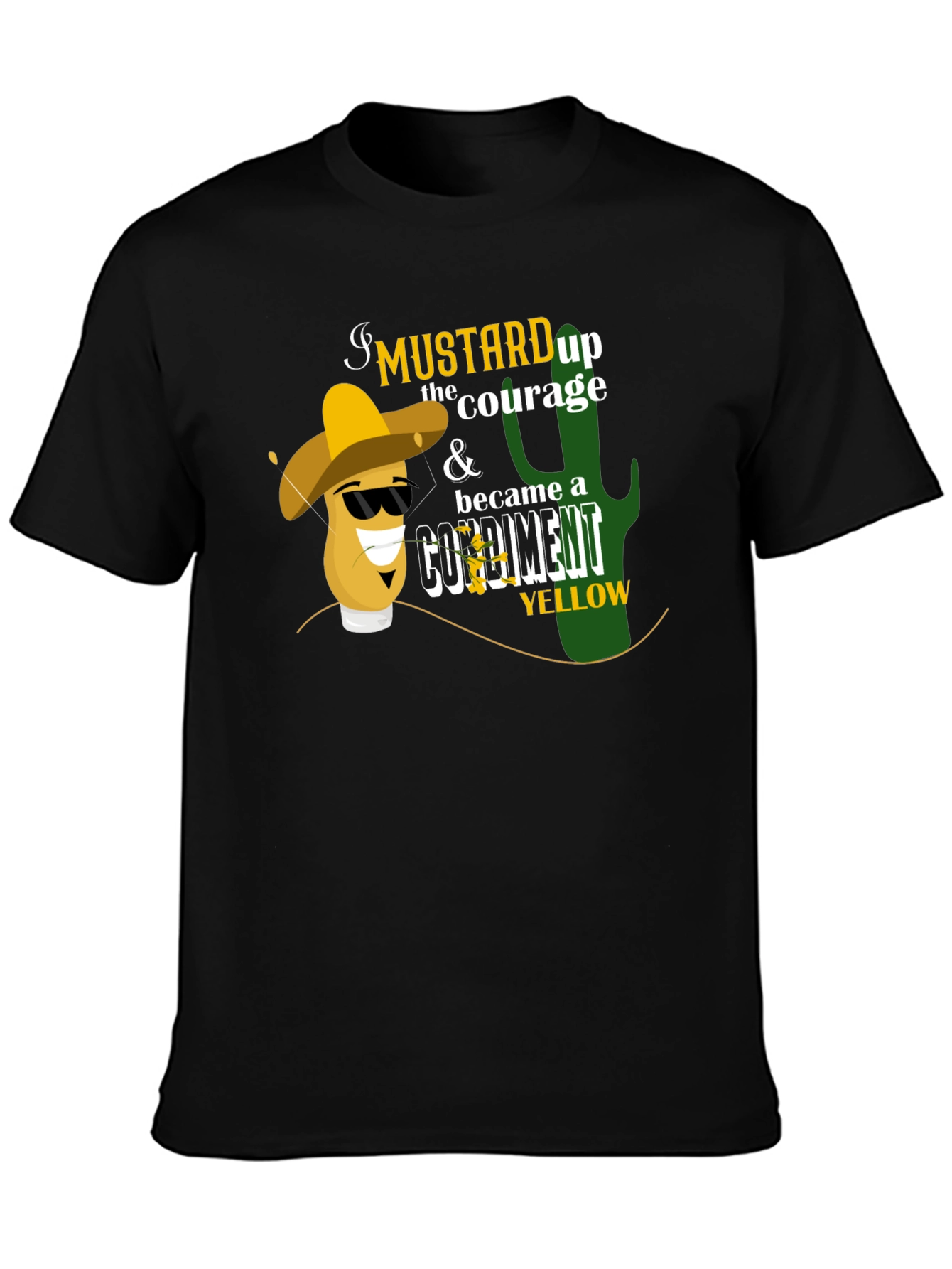 Mustard Courage Black T-Shirt