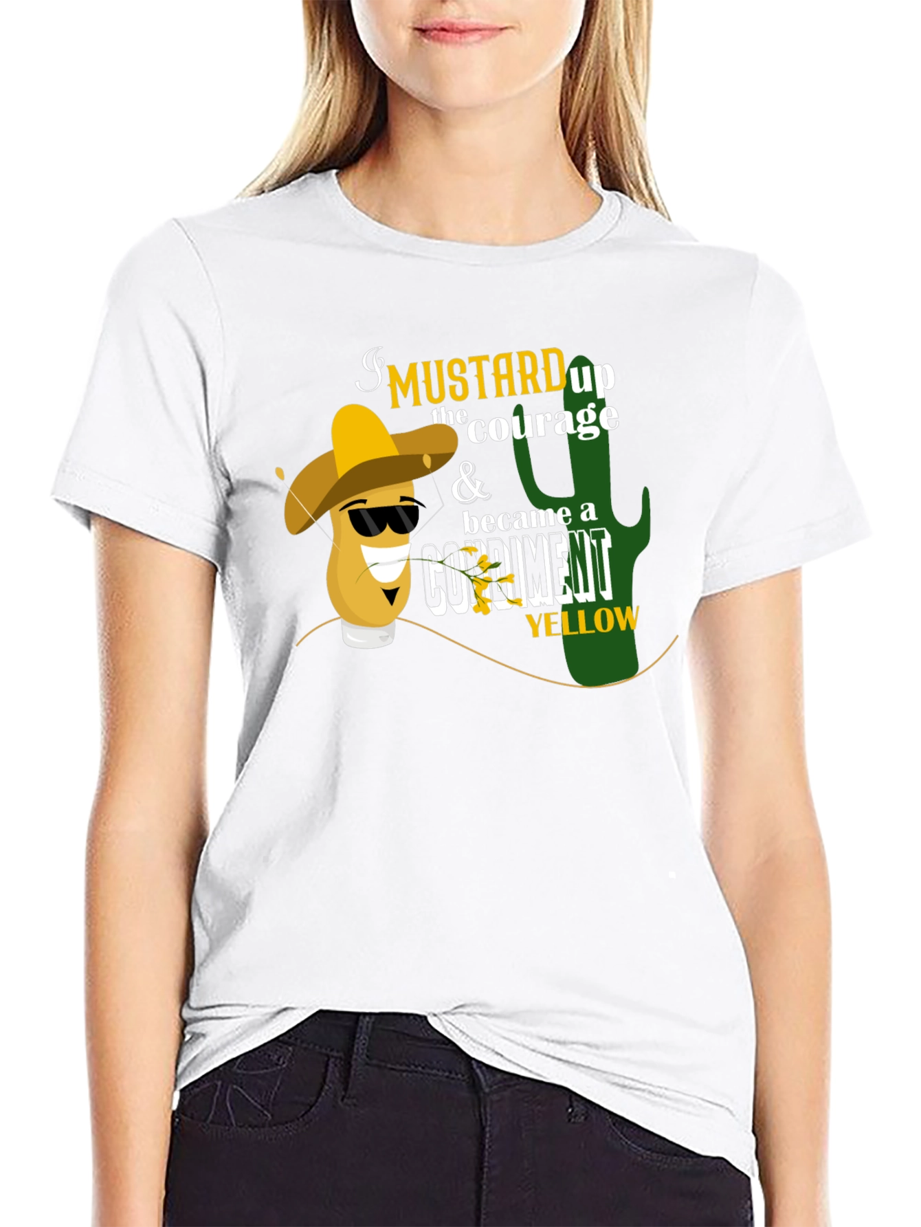 Mustard Courage Black T-Shirt