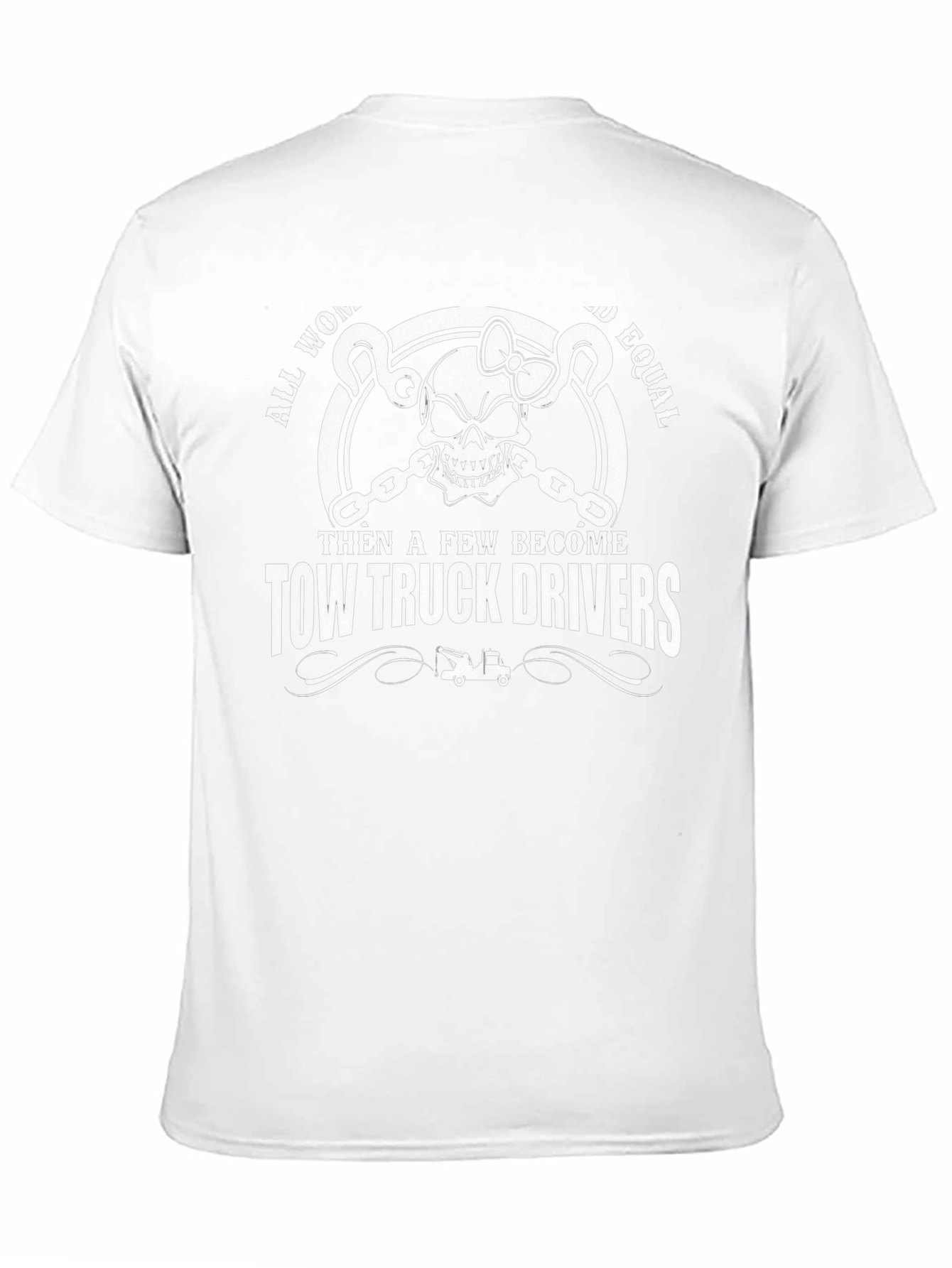 Tow Truck Driver Skull Graphic Tee - Black