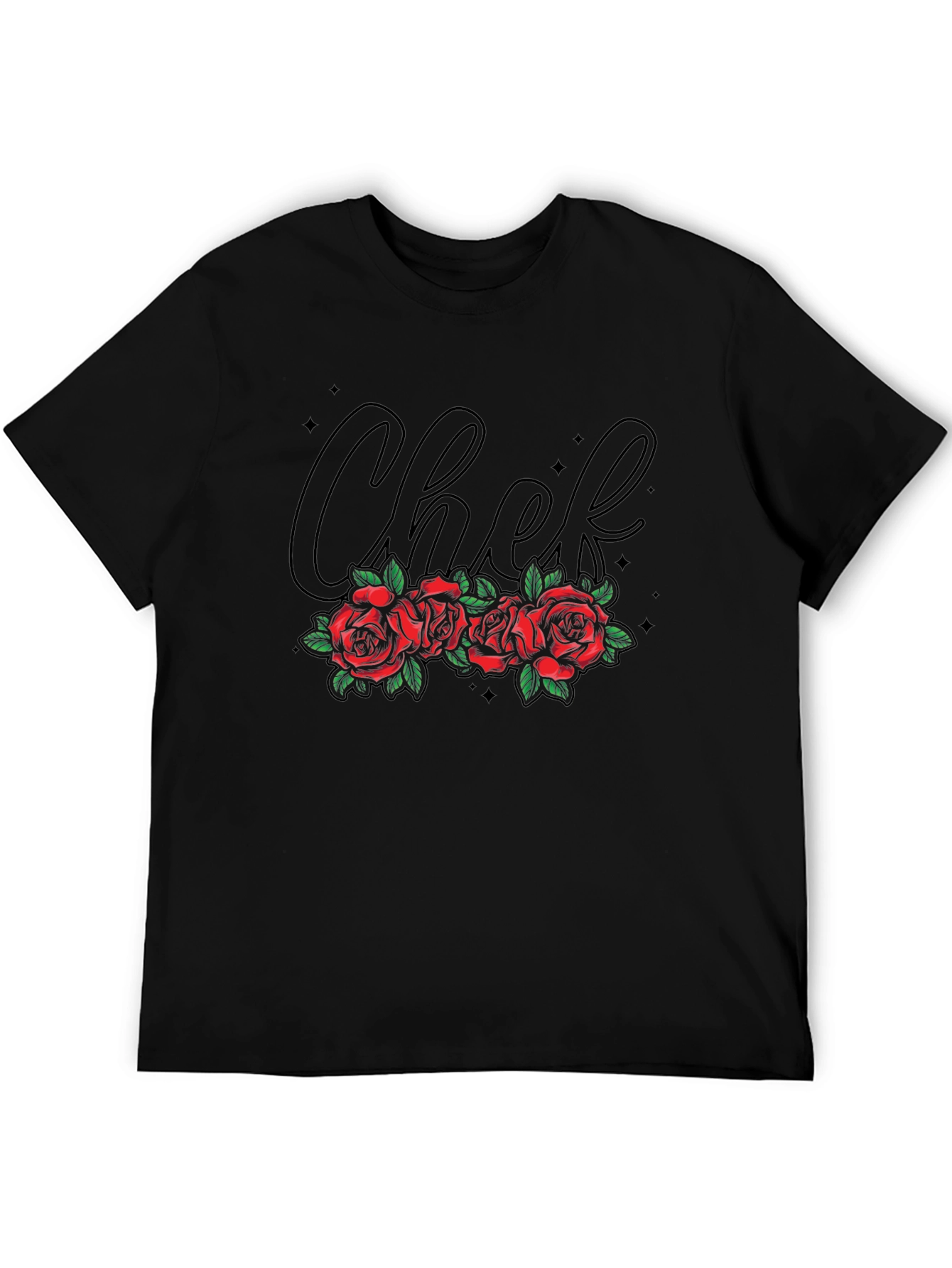 Chef Roses T-Shirt - Stylish Black Tee