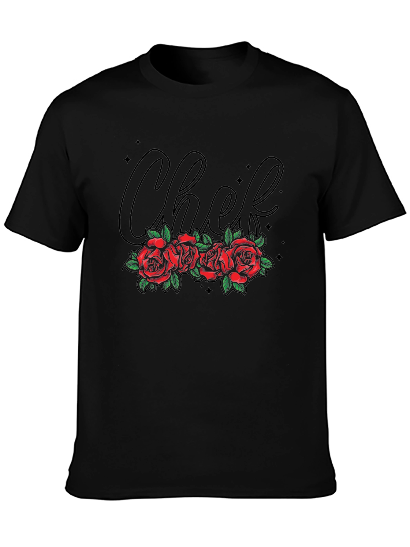 Chef Roses T-Shirt - Stylish Black Tee