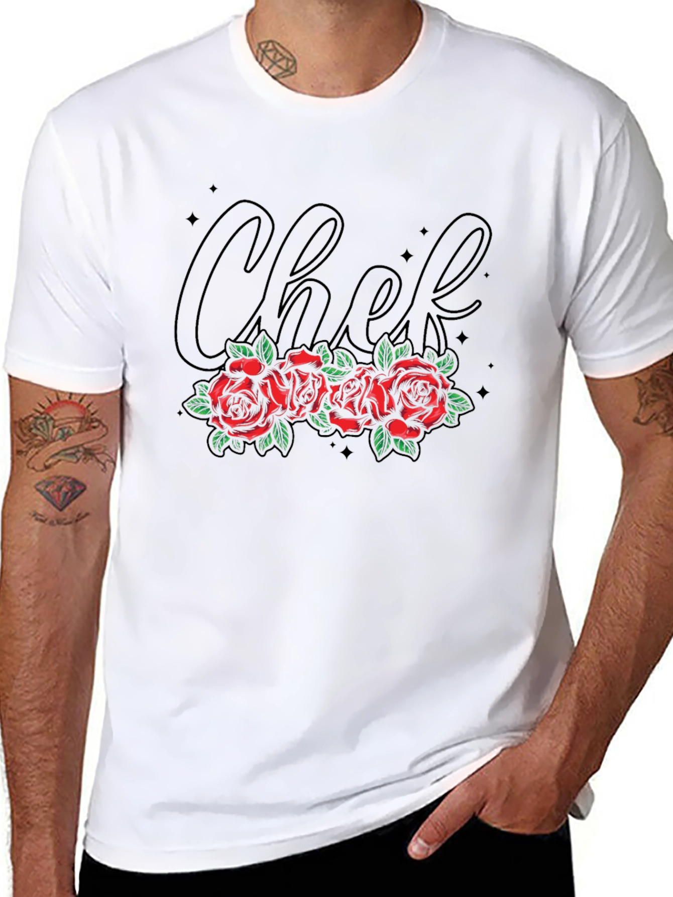 Chef Roses T-Shirt - Stylish Black Tee