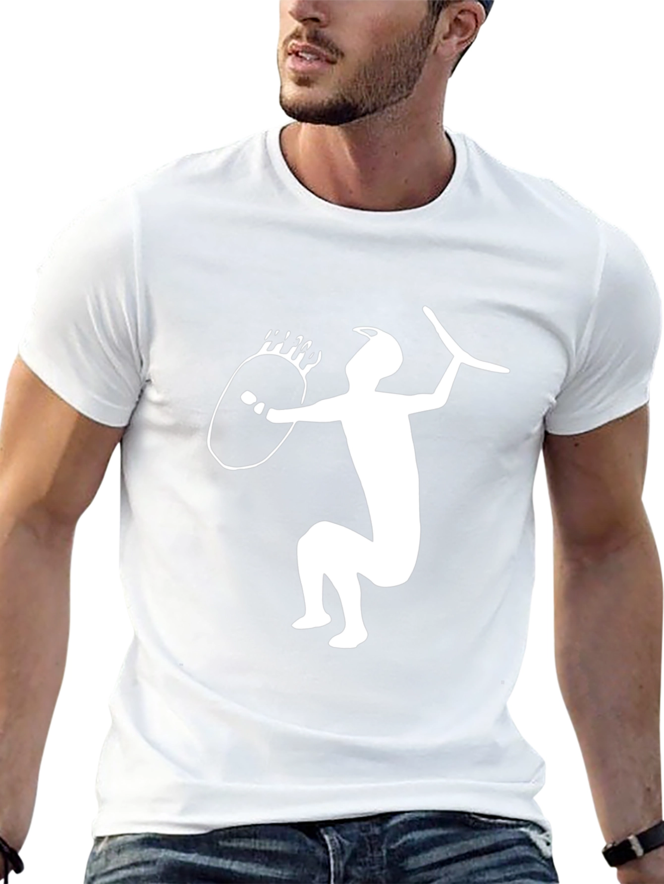 Warrior Graphic T-Shirt - Black Cotton Blend Tee