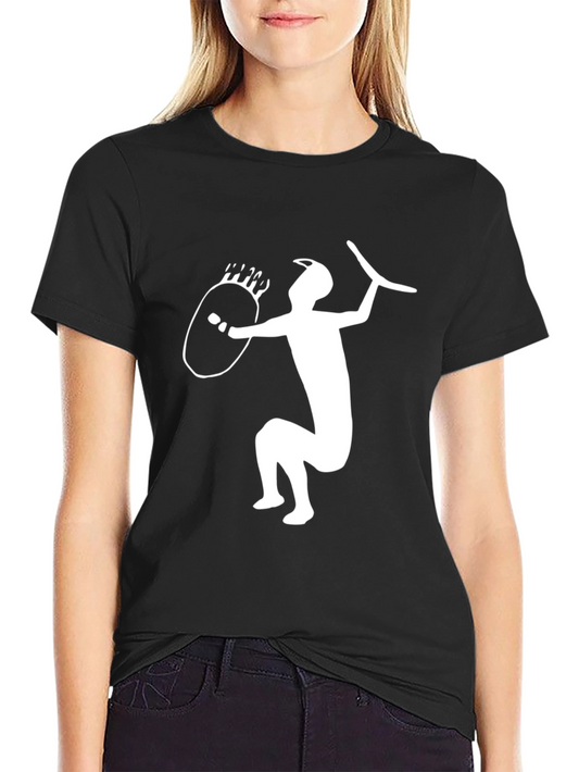 Warrior Graphic T-Shirt - Black Cotton Blend Tee