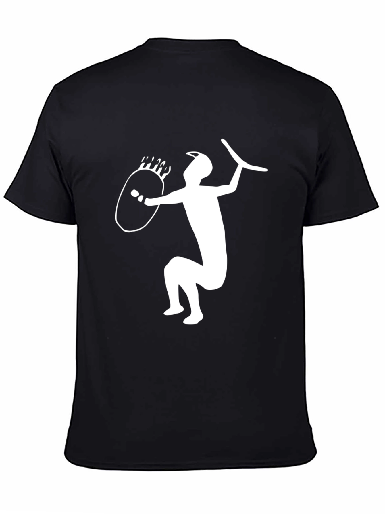 Warrior Graphic T-Shirt - Black Cotton Blend Tee