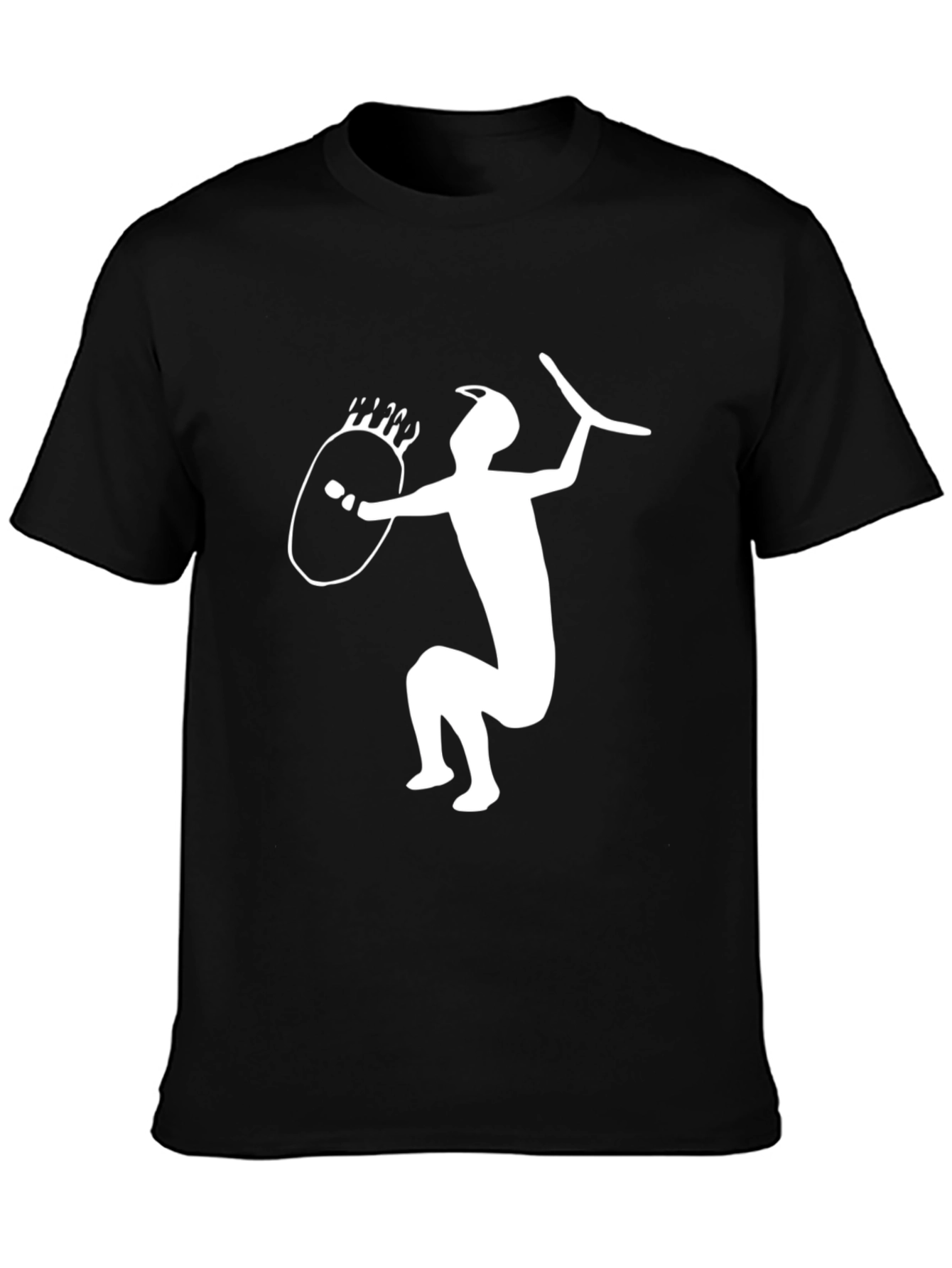 Warrior Graphic T-Shirt - Black Cotton Blend Tee