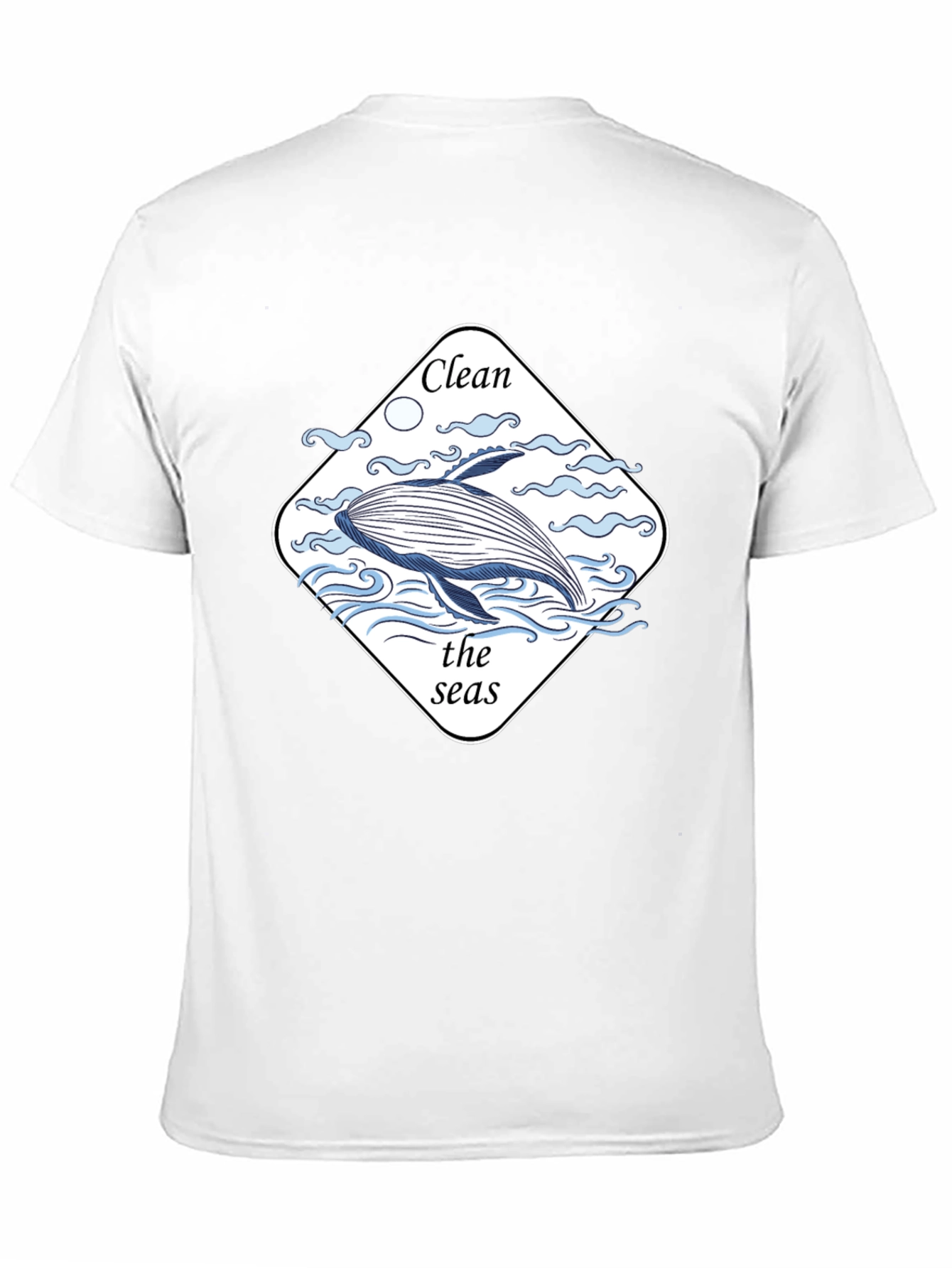 Clean the Seas T-Shirt - Black Whale Graphic Tee