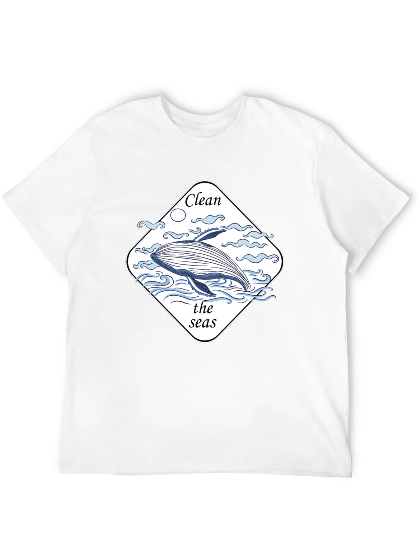 Clean the Seas T-Shirt - Black Whale Graphic Tee