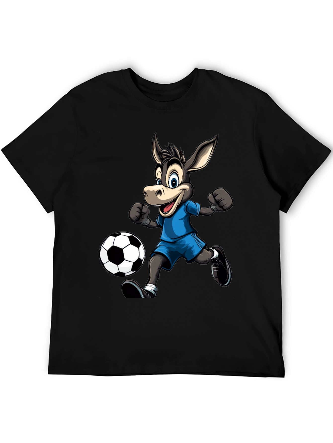 Donkey Soccer T-Shirt - Playful Cartoon Design
