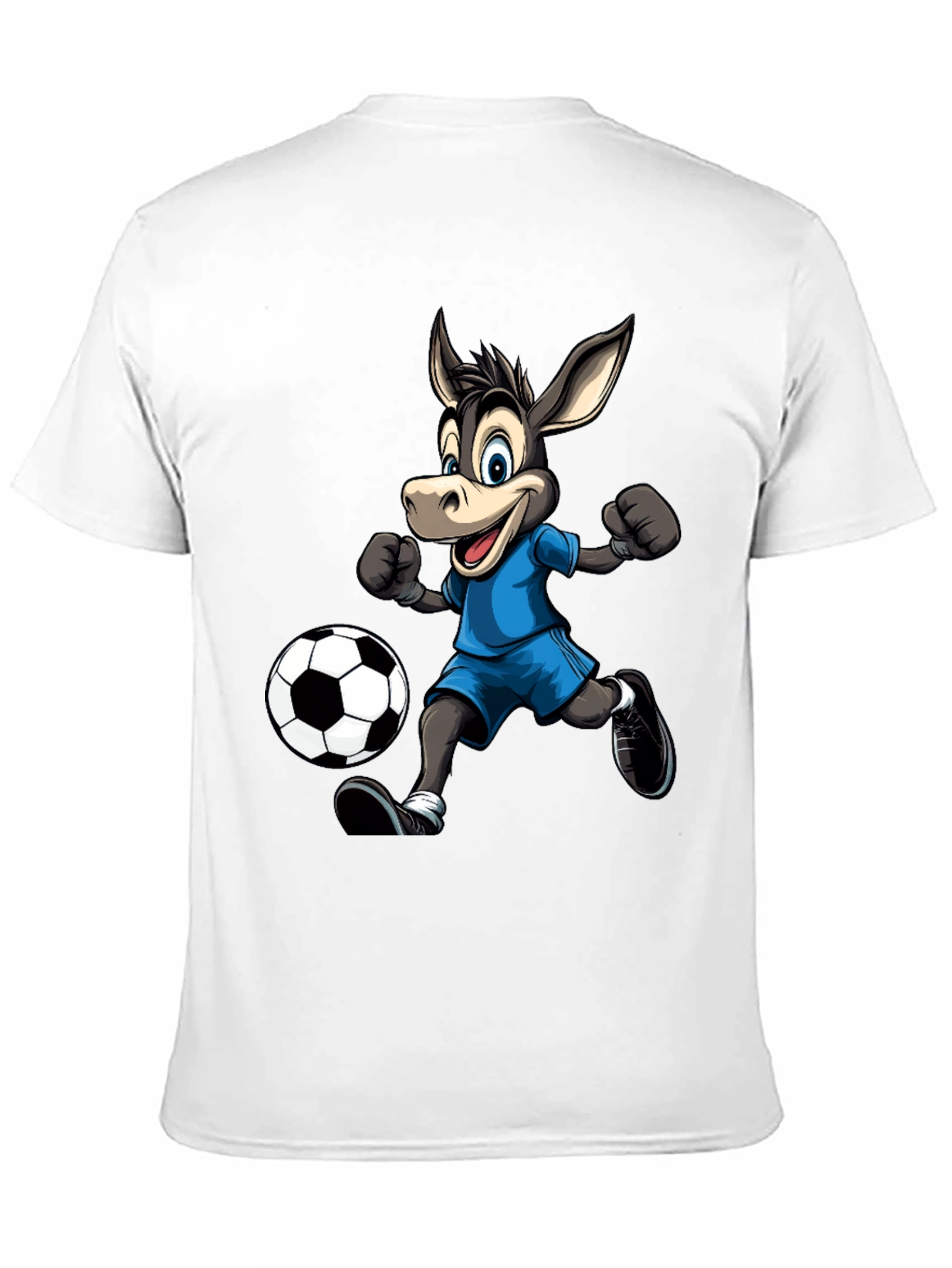 Donkey Soccer T-Shirt - Playful Cartoon Design