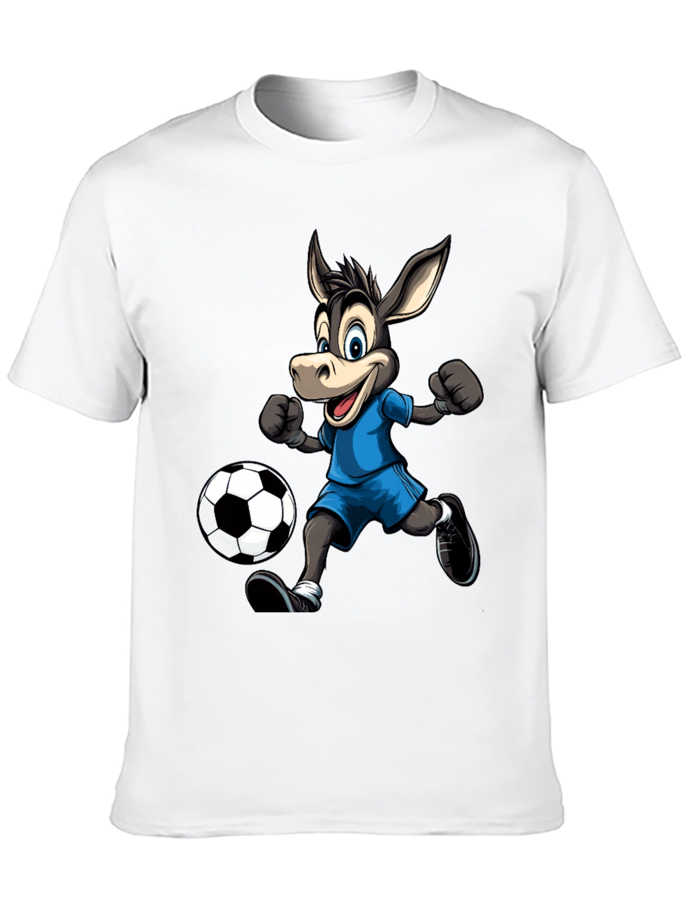 Donkey Soccer T-Shirt - Playful Cartoon Design