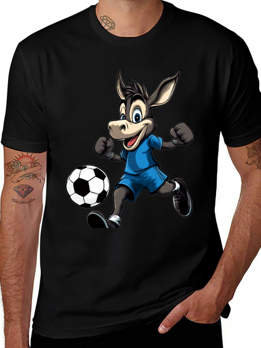 Donkey Soccer T-Shirt - Playful Cartoon Design