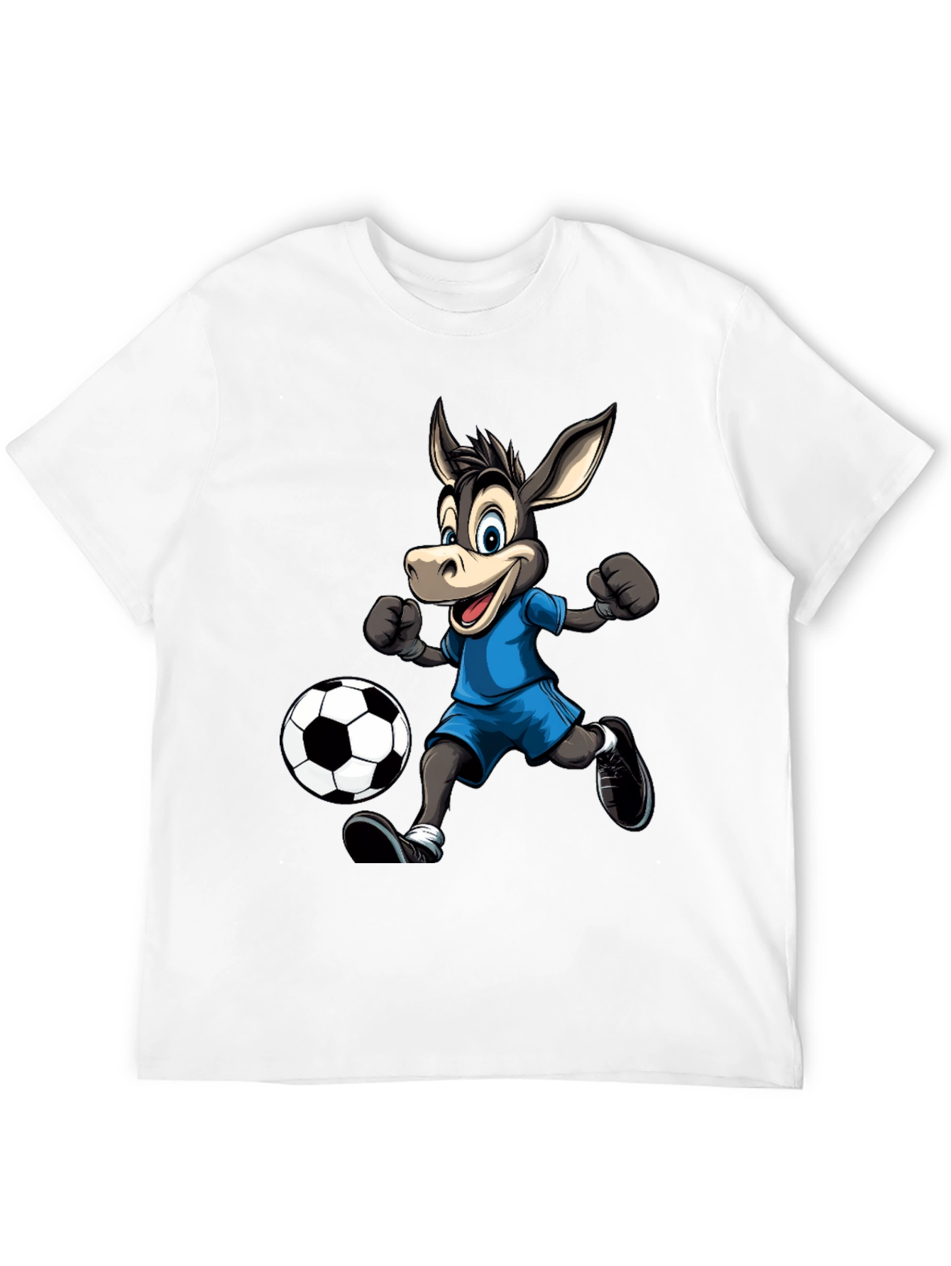 Donkey Soccer T-Shirt - Playful Cartoon Design