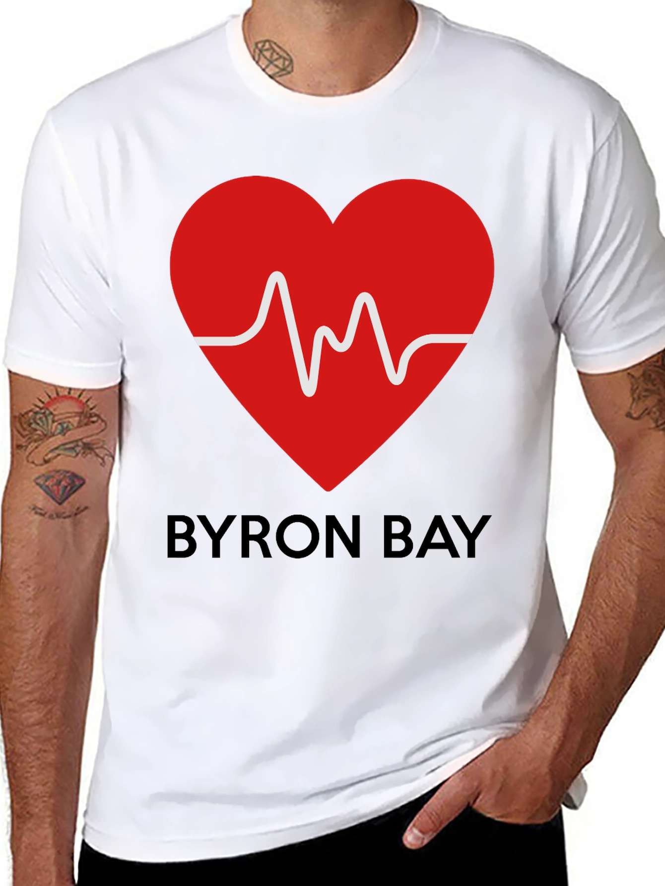 Byron Bay Heartbeat Graphic Tee