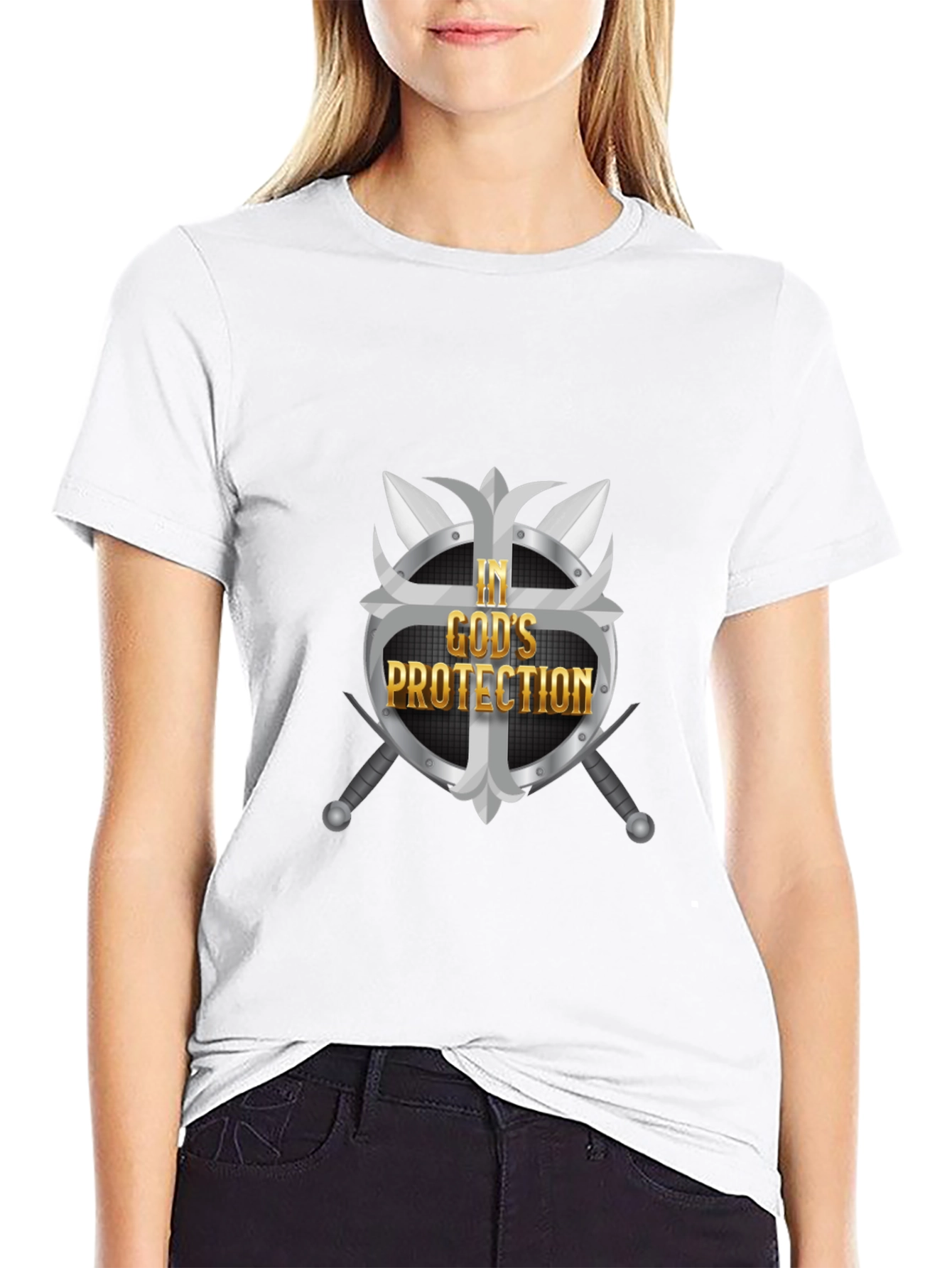 In Gods Protection Graphic Tee - Black