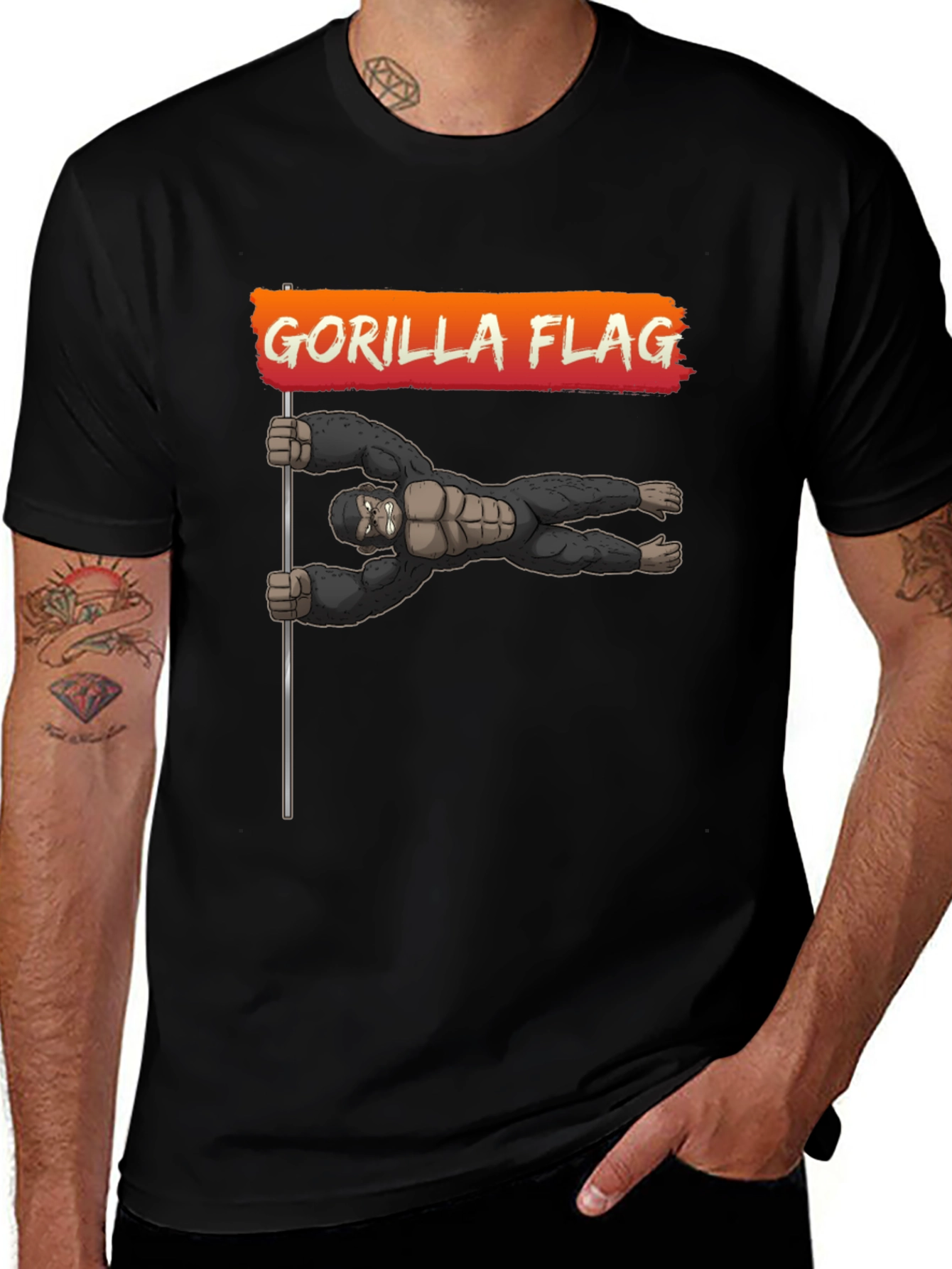 Gorilla Flag T-Shirt - Black Graphic Tee