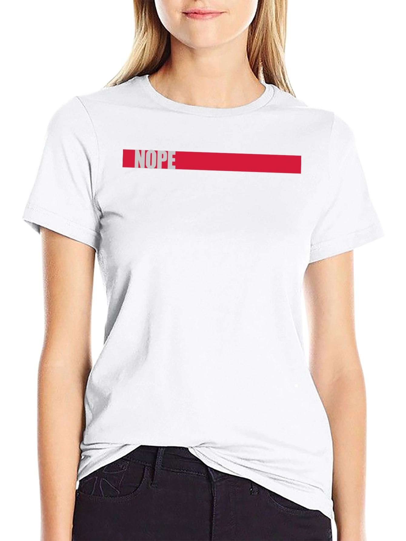 Nope Graphic Tee - Casual Black Cotton T-Shirt