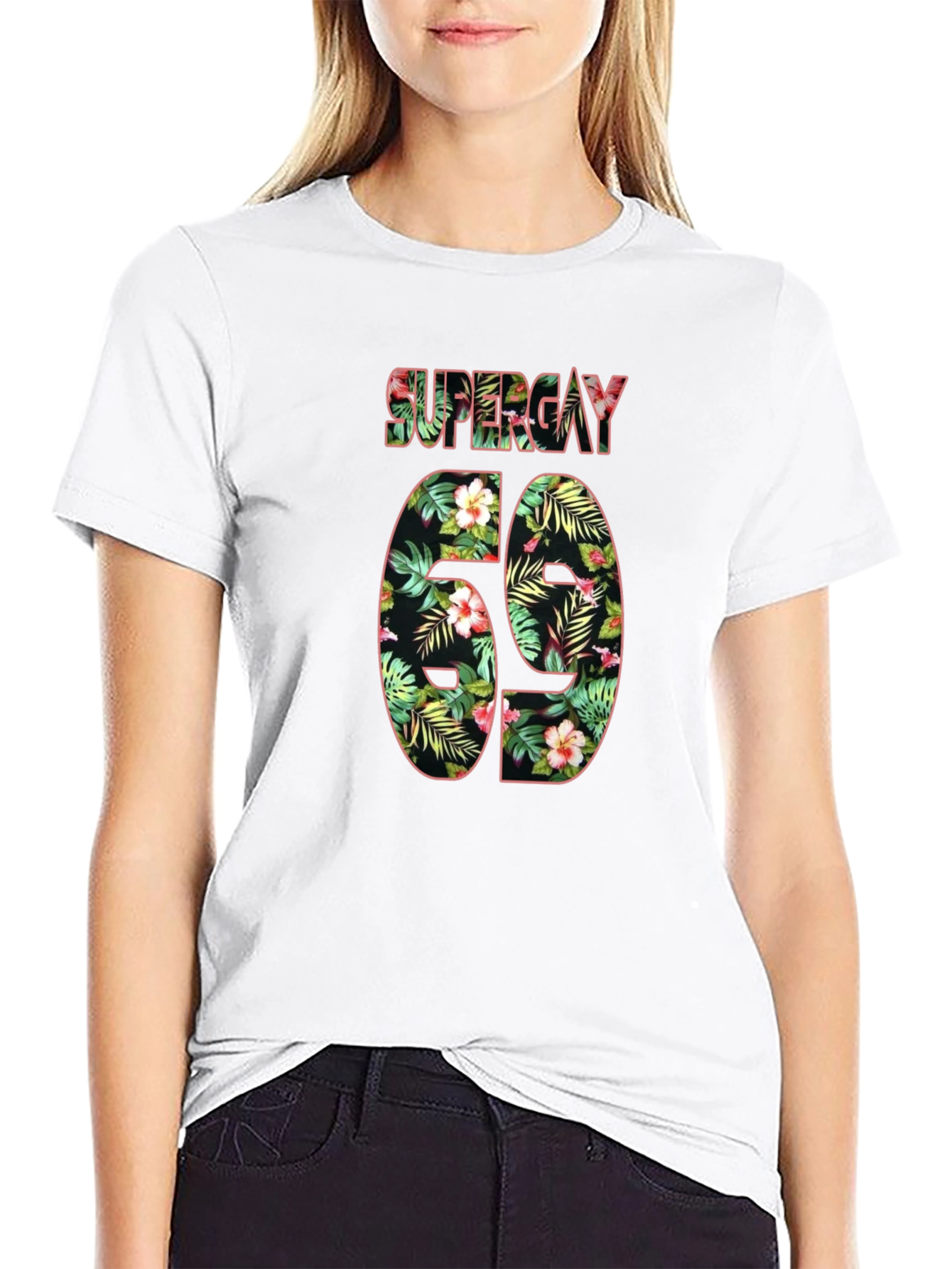 Supergay Floral Print Black T-Shirt