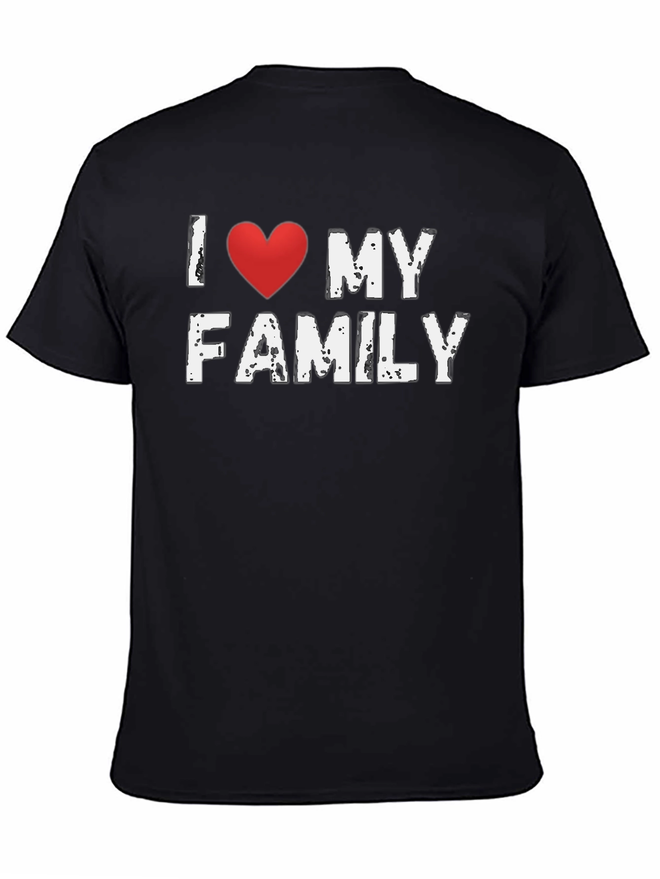 I Heart My Family T-Shirt - Black Cotton Tee