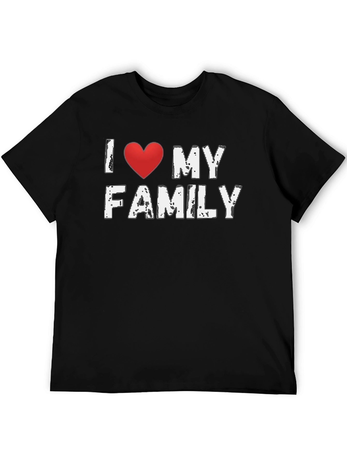 I Heart My Family T-Shirt - Black Cotton Tee
