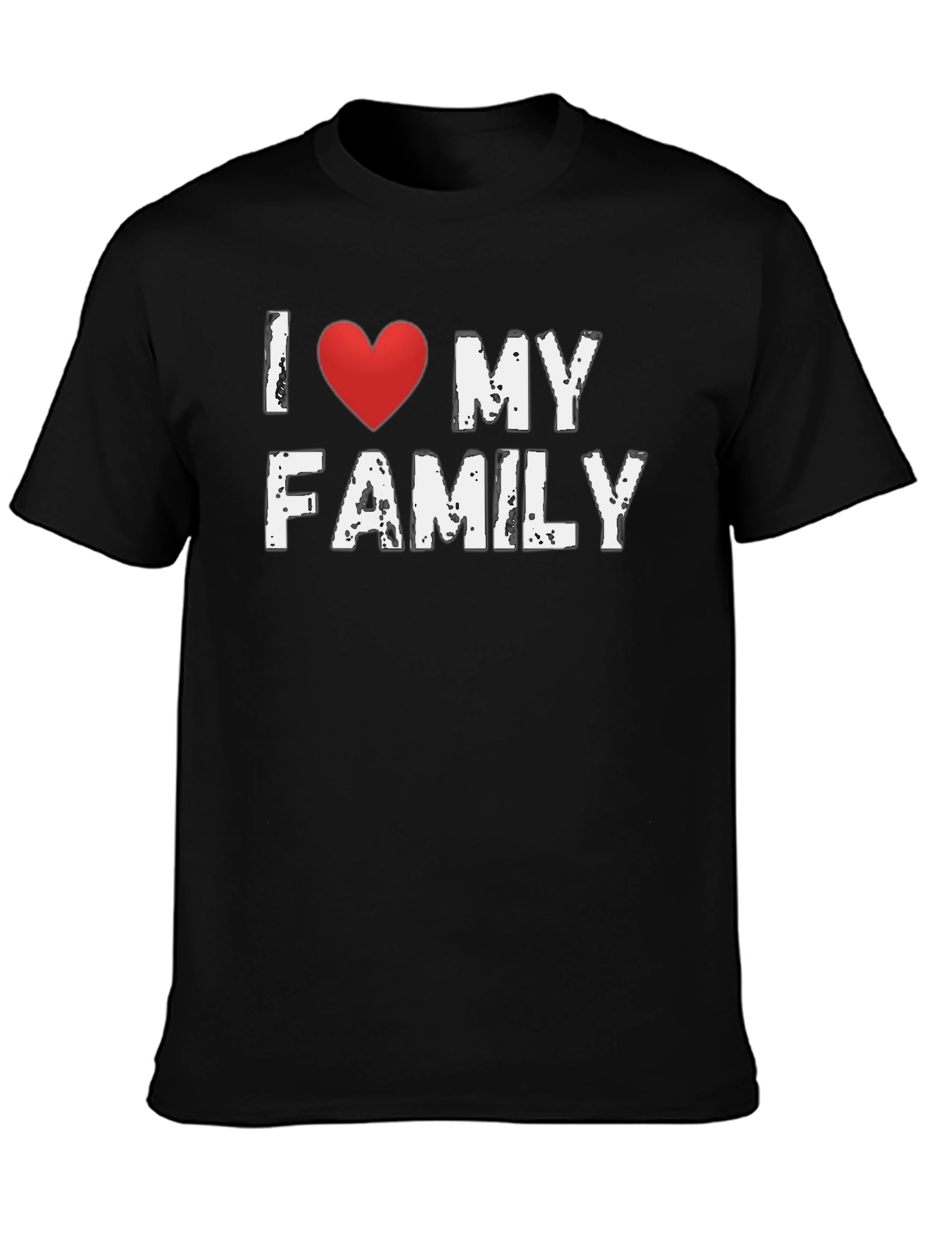 I Heart My Family T-Shirt - Black Cotton Tee
