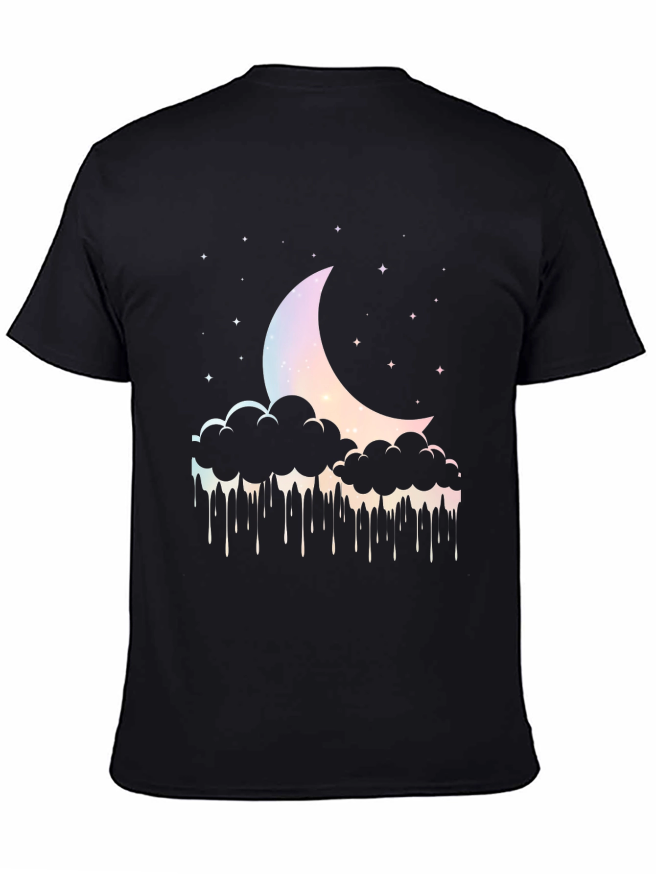 Dreamy Moon Cloud Graphic Tee - Black
