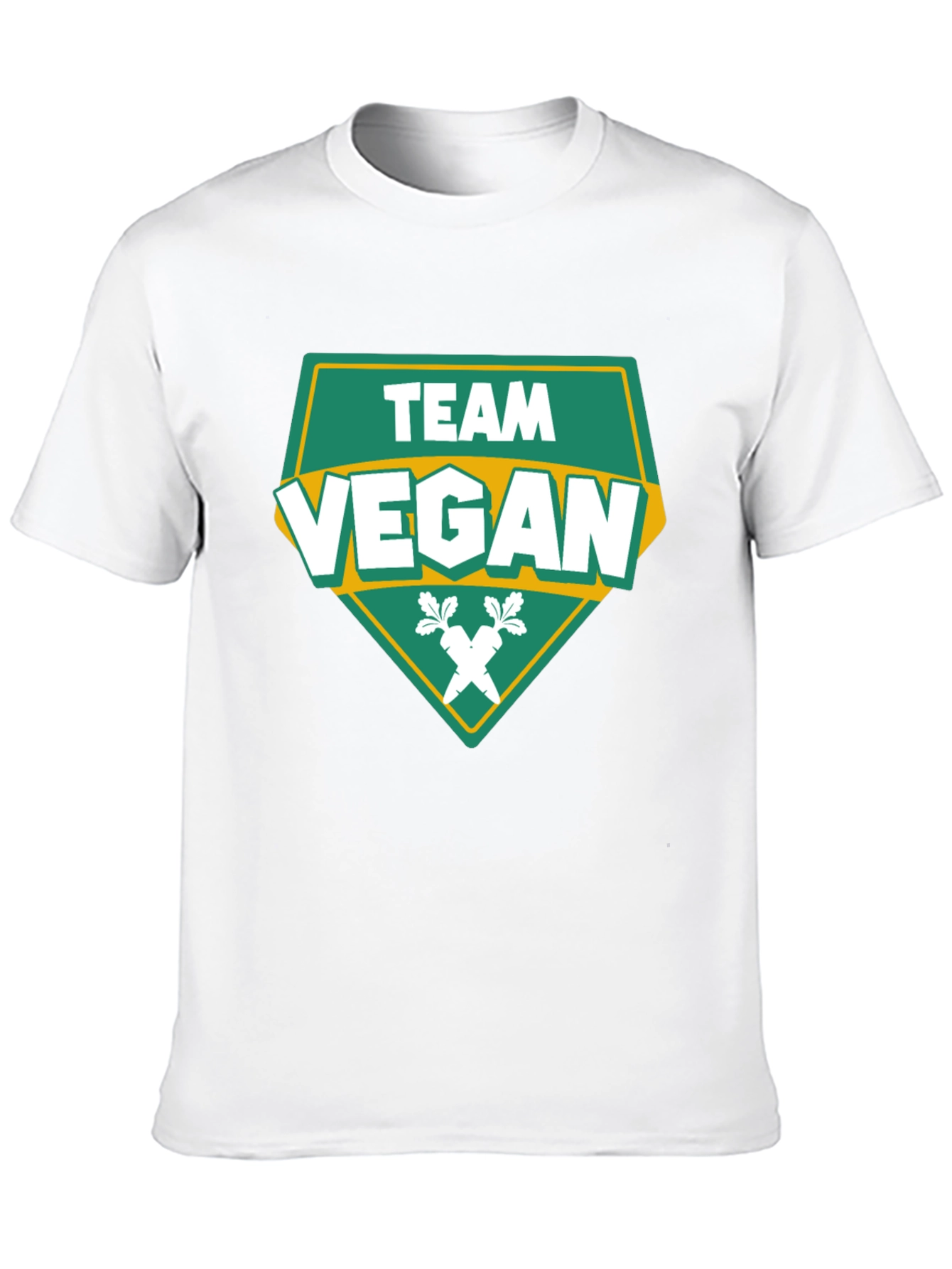 Team Vegan T-Shirt - Green & White Design