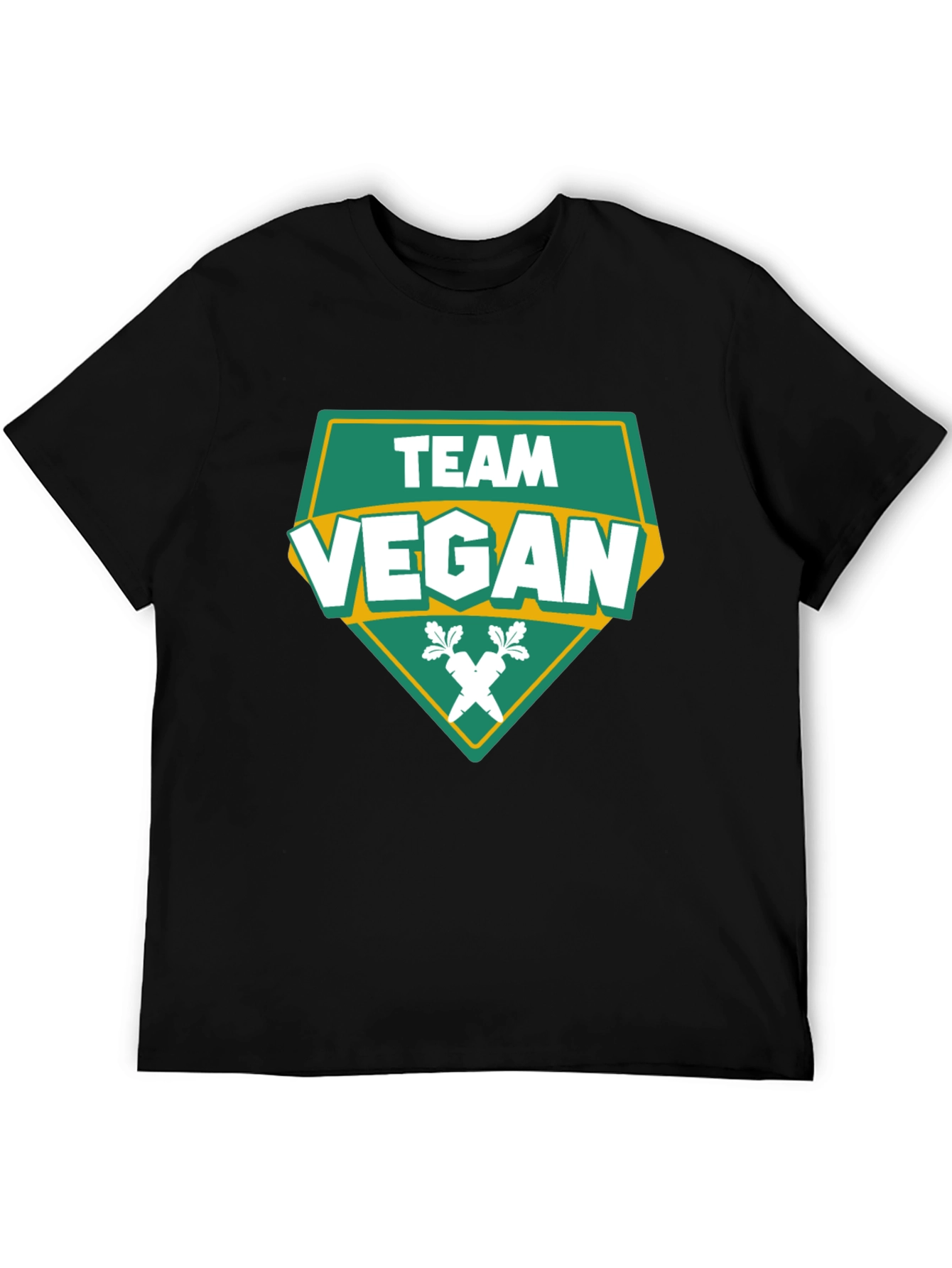 Team Vegan T-Shirt - Green & White Design
