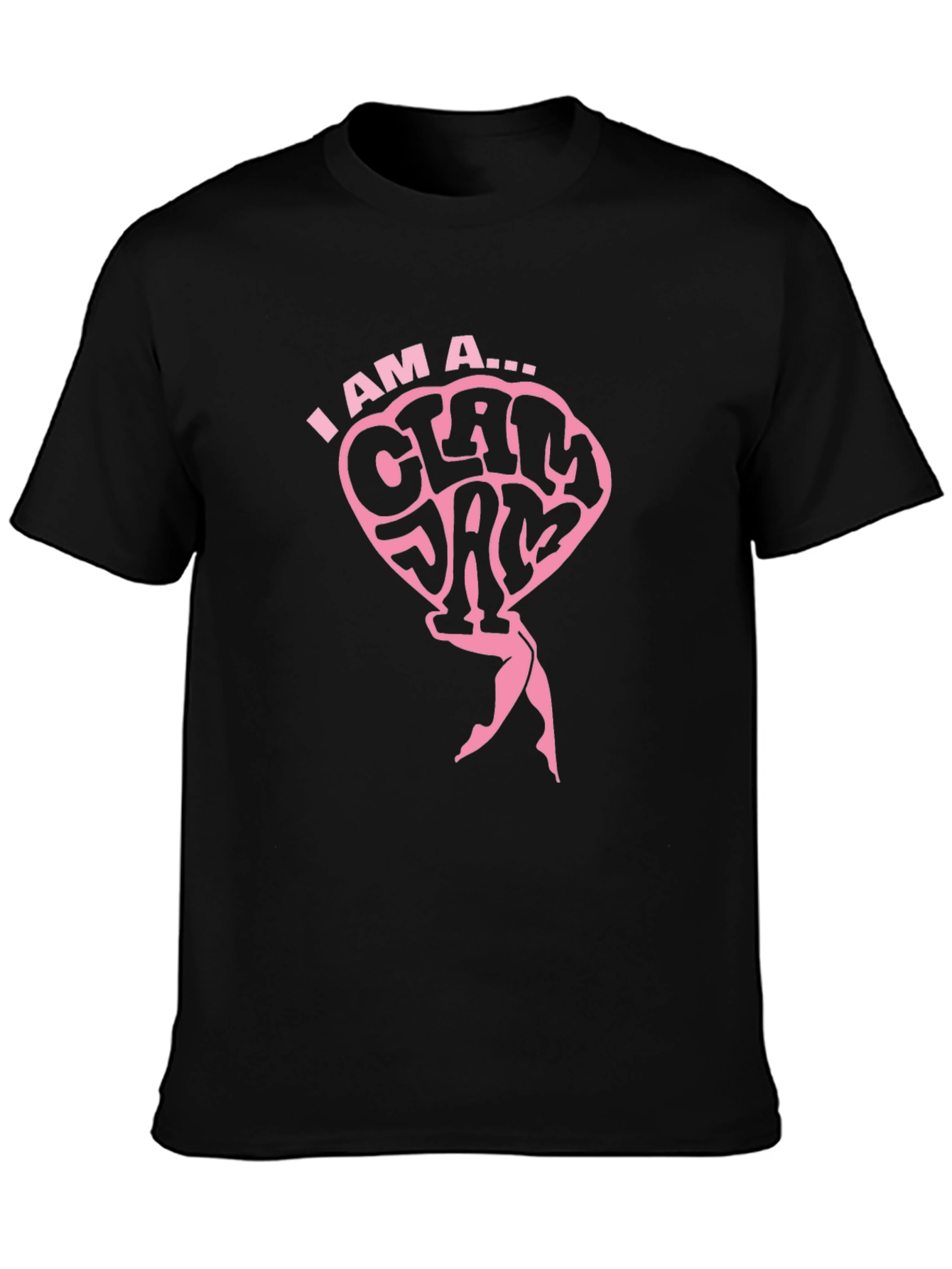 I AM A CLAM JAM Black T-Shirt