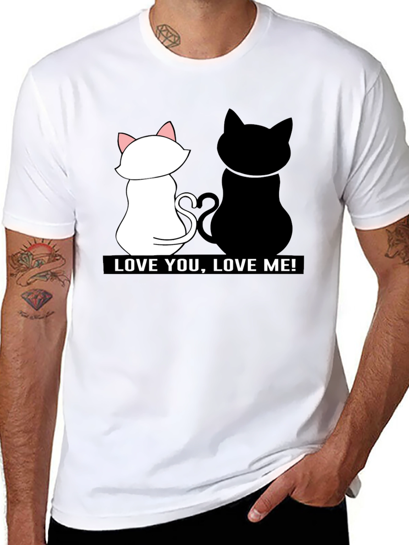Love You Love Me! Black Cat Graphic Tee
